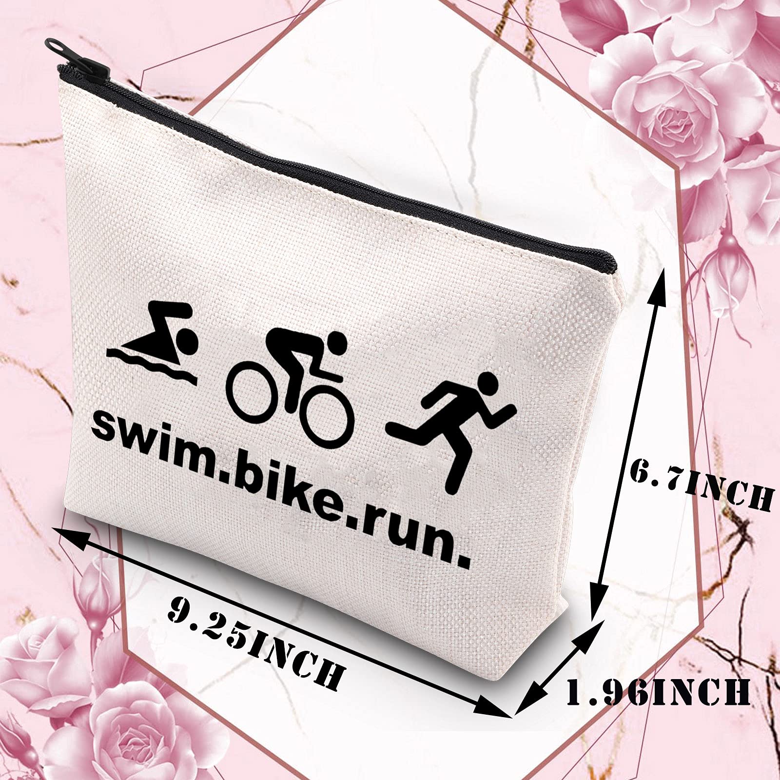 PLITI Triathlon Gifts Kosmetiktasche für Frauen, Triathleten, inspirierendes Geschenk, Swim Bike Run Bu