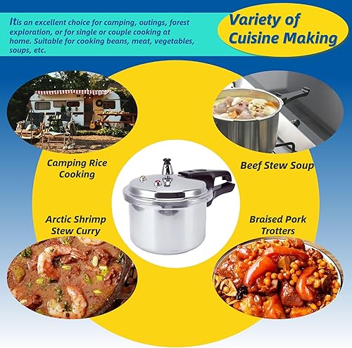 Miniatura 2 de VINGVO Olla a presión de acero inoxidable 3L, rendimiento confiable, exquisita mano de obra, olla a presión de acero inoxidable de grado alimenticio