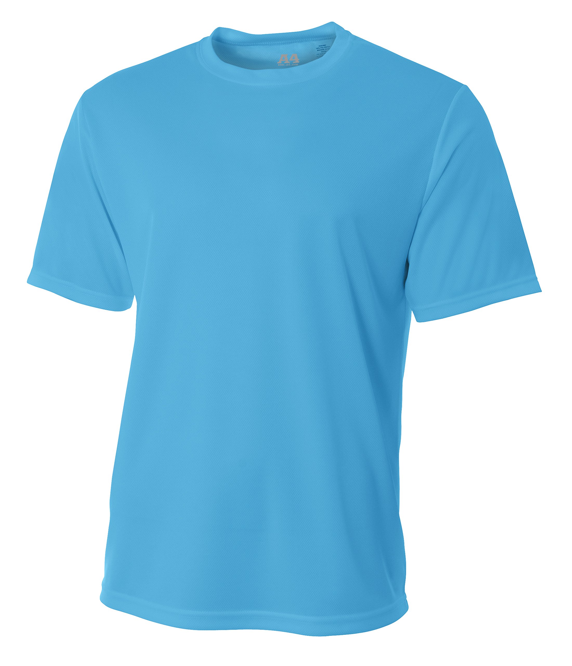 A4 Mens Short Sleeve Birds-Eye Mesh Crew, 2XL, Electric Blue
