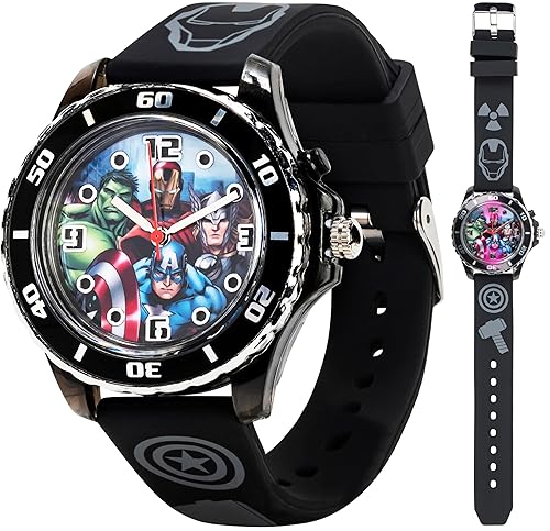 Marvel Avengers Adventure Analog Quartz Kids' Watch with Flashing LED