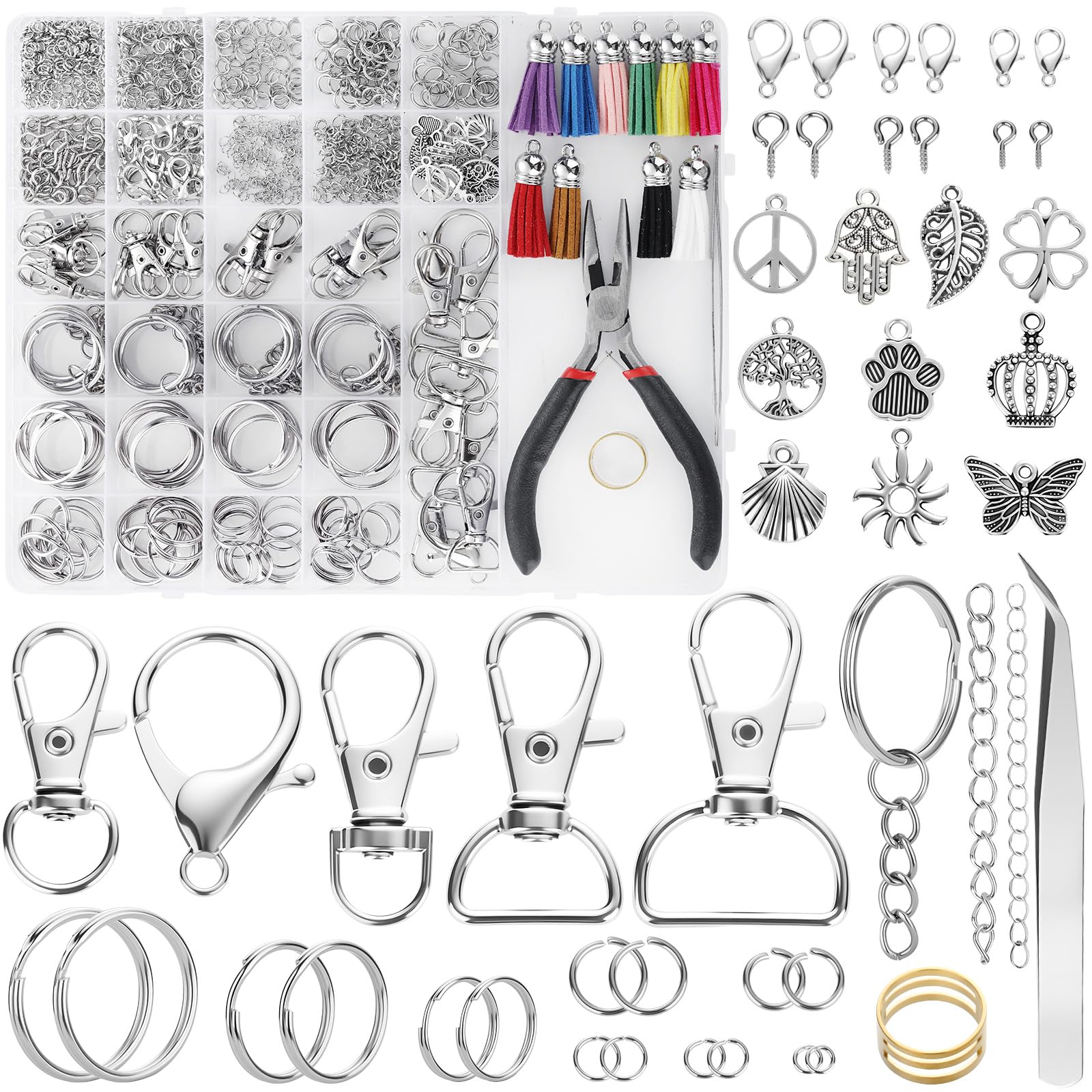 godonlyknows key chain key ring ストラップ Funtopia 740PCS Keyring Making Kit, Metal Keyring Clip, Key Ring