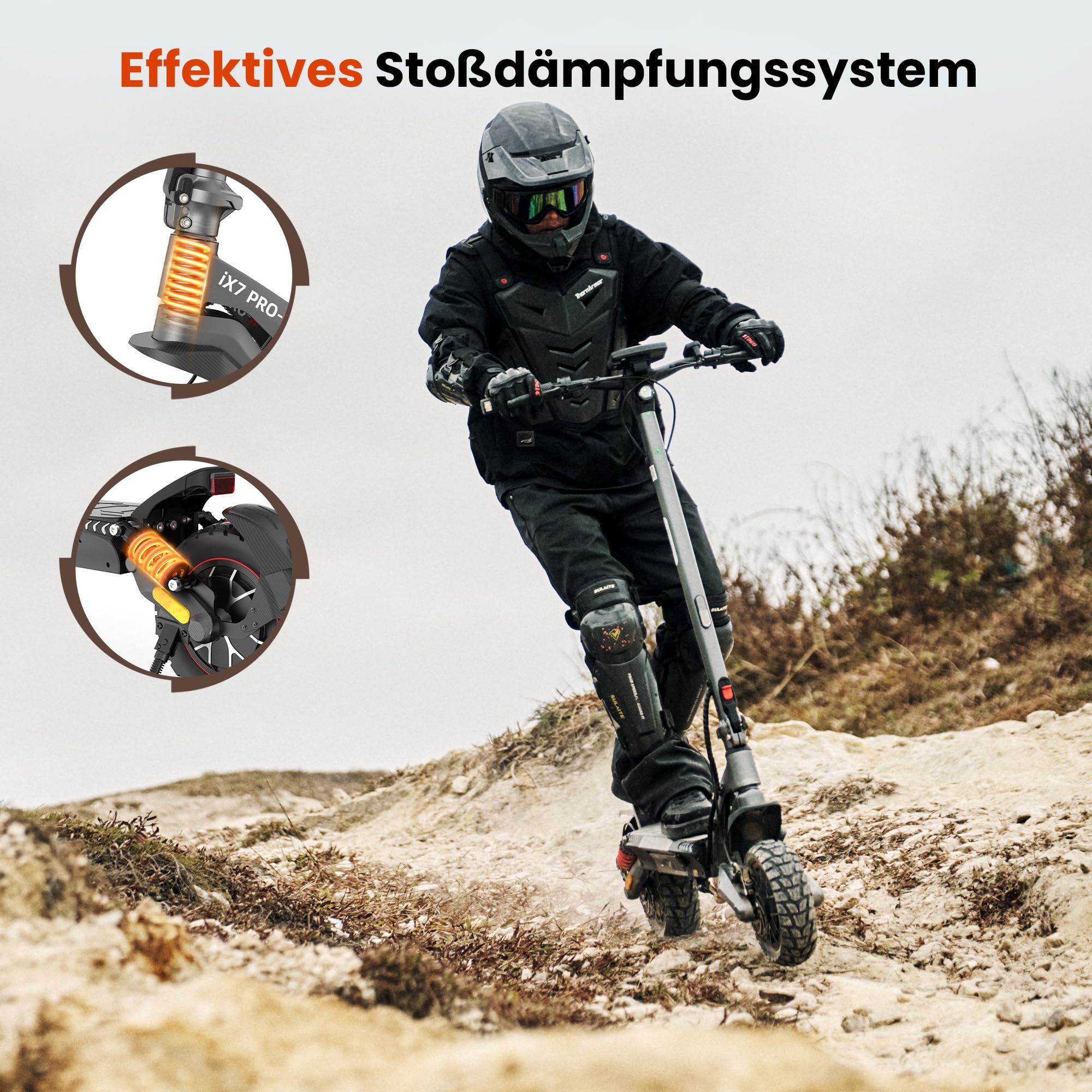 E-Scooter mit ABE Straßenzulassung 10Zoll Offroad Max 100km Reichweite