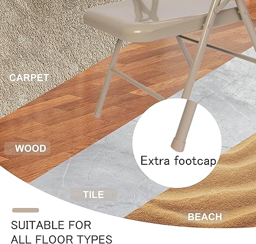 Miniatura 8 de VECELO Sillas plegables de metal con marco de acero con doble bisagra para oficina, cocina, comedor, boda, patio y jardín, sin montaje, juego de 4,