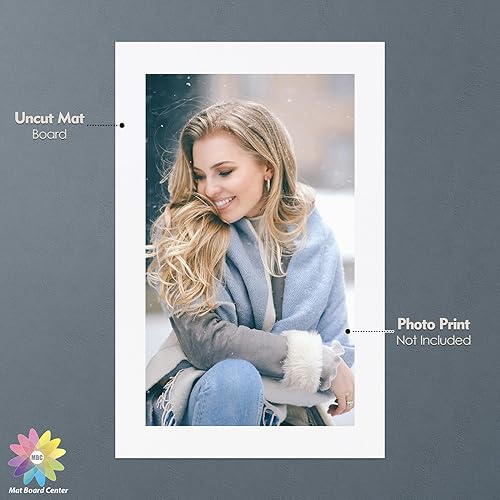 Miniatura 26 de Mat Board Center, paquete de 10 tableros mate sin cortar de 16 x 20 pulgadas, tableros de respaldo blanco y negro para impresiones, marcos, fotos