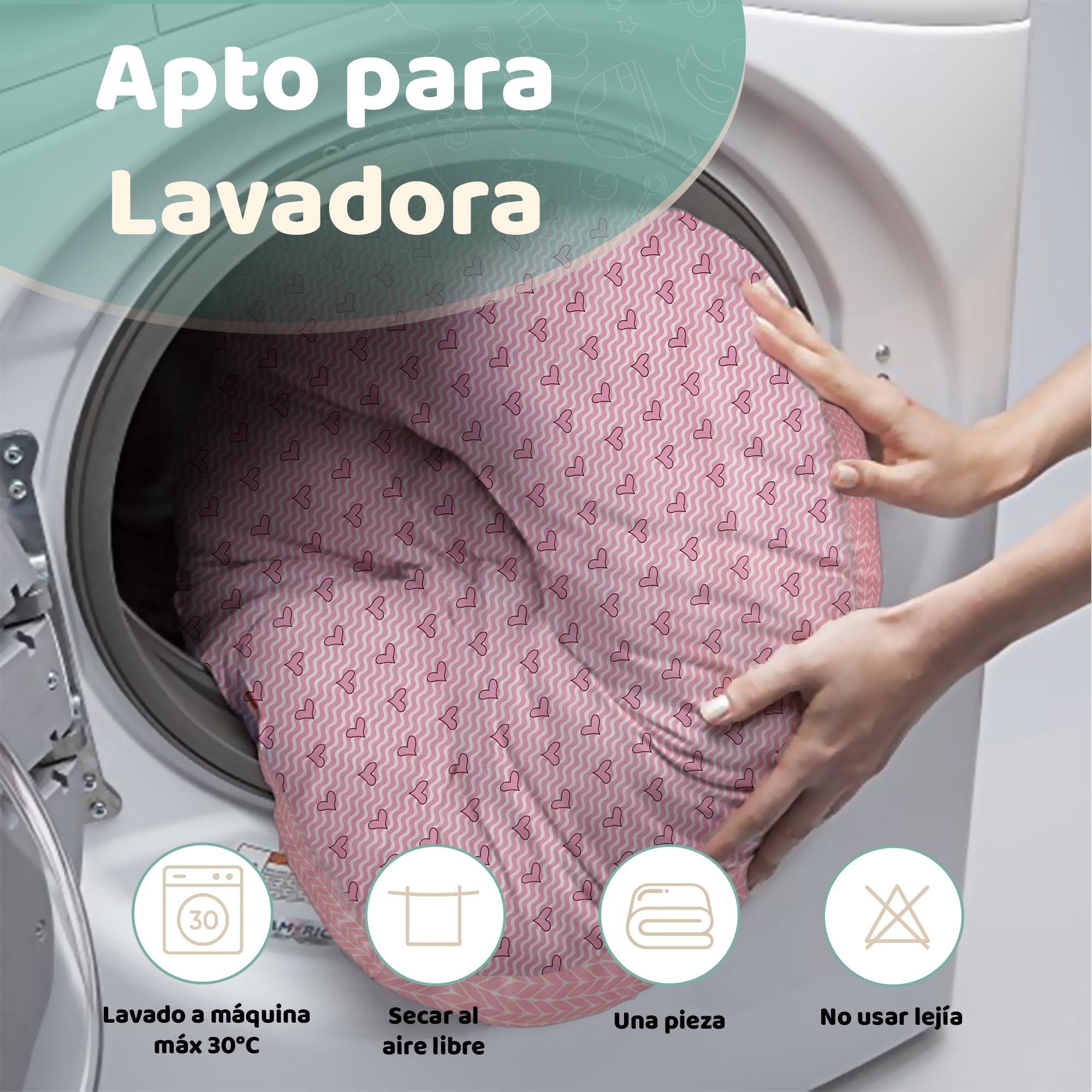 Nido neonato 90x50cm - Letto nido per bebè - Riduttore per culla - Mini culla - Cesta per neonato - Culla portatile o da viaggio - Mussola leggera 80x80cm - 100% cotone (Cuori rosa)