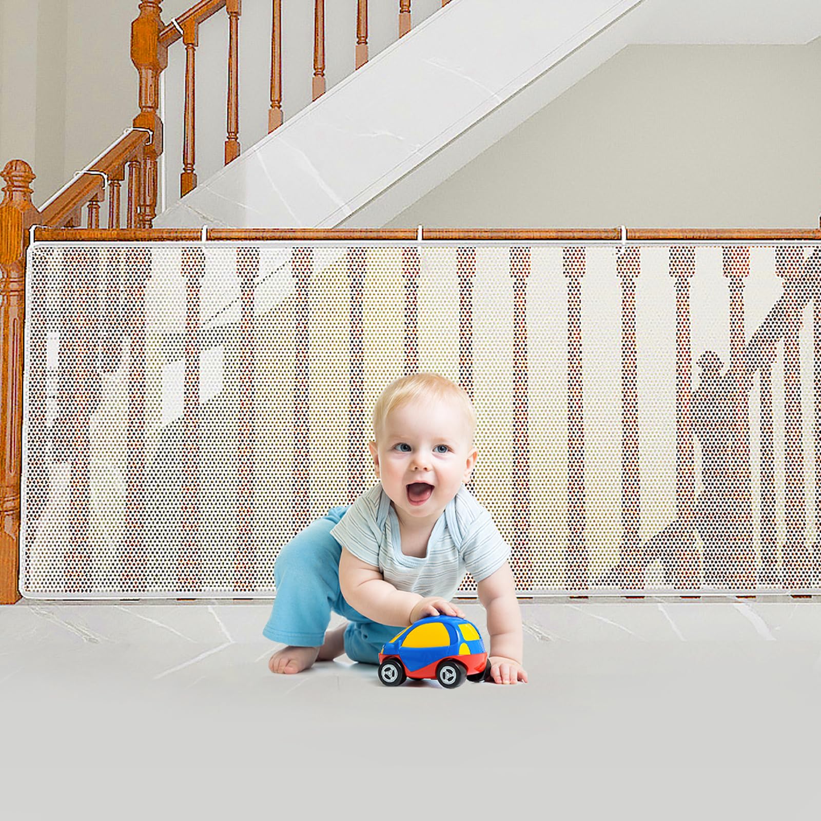 Mallas para Barandillas de Escaleras, 300 x 90cm Red de Seguridad para Bebés y Perros, Red de Seguridad para Niños, Red de Protección del Balcón Barandilla Escaleras, para Niños, Mascotas y Juguetes