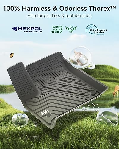 Miniatura 5 de 3W Alfombrillas personalizadas para Chevrolet Traverse 2018-2023, TPE para todo tipo de clima, Chevy Traverse revestimiento de piso de primera y 2da