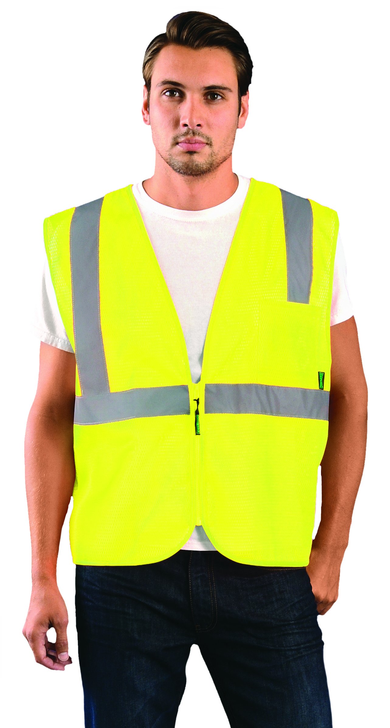 Occunomix Eco-imz-yl Value en maille Standard Fermeture Éclair Gilet, classe 2, grande, Jaune,