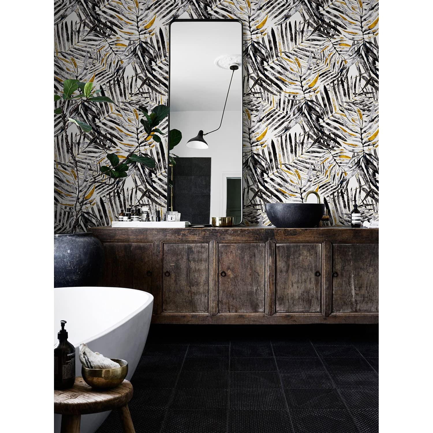 Papier peint auto-adhésif 290x290 stickers muraux salon cuisine Vintage Monstera