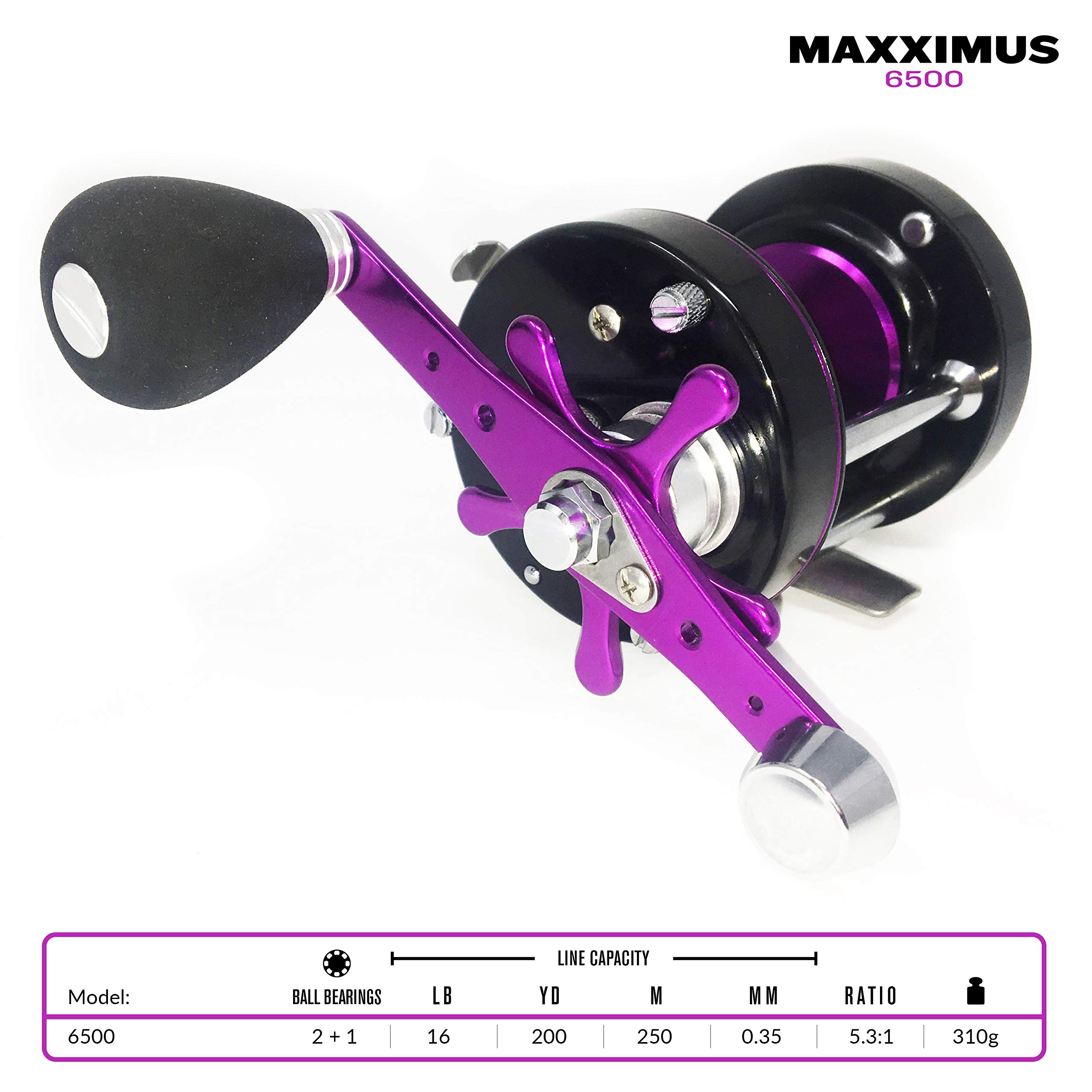 Fladen Maxximus 6500 - Mulinello da pesca a moltiplicatore ad alta velocità