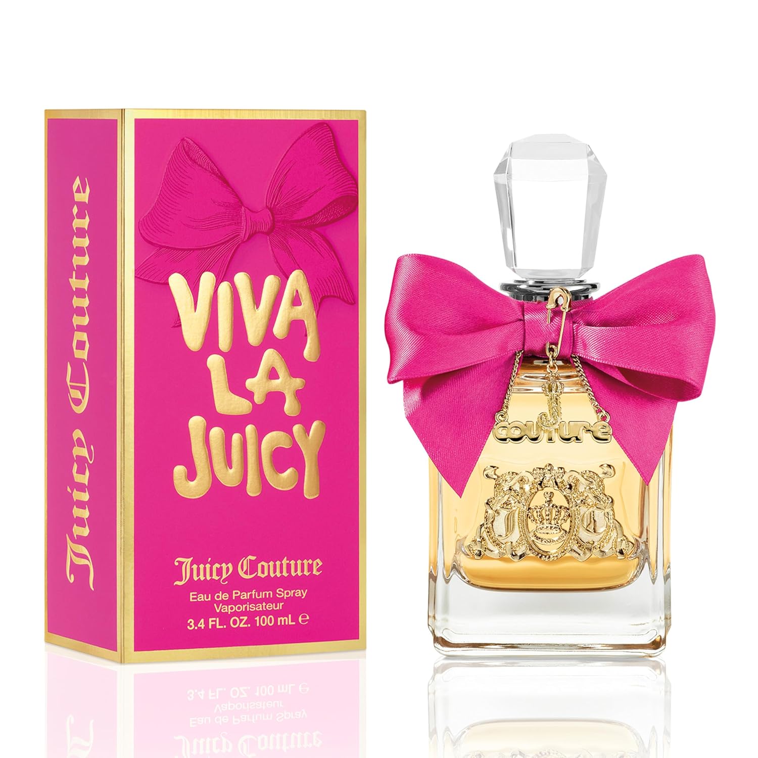Juicy Couture Viva La Juicy Eau De Parfum Spray, Women’s Perfume with Notes of Mandarin, Gardenia & Caramel, Floral & Sweet, Gift for Her