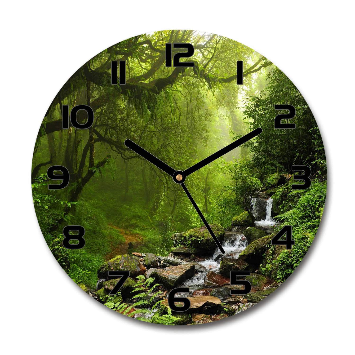 Horloge en verre de sécurité 60x60cm avec aiguilles noires Tulup