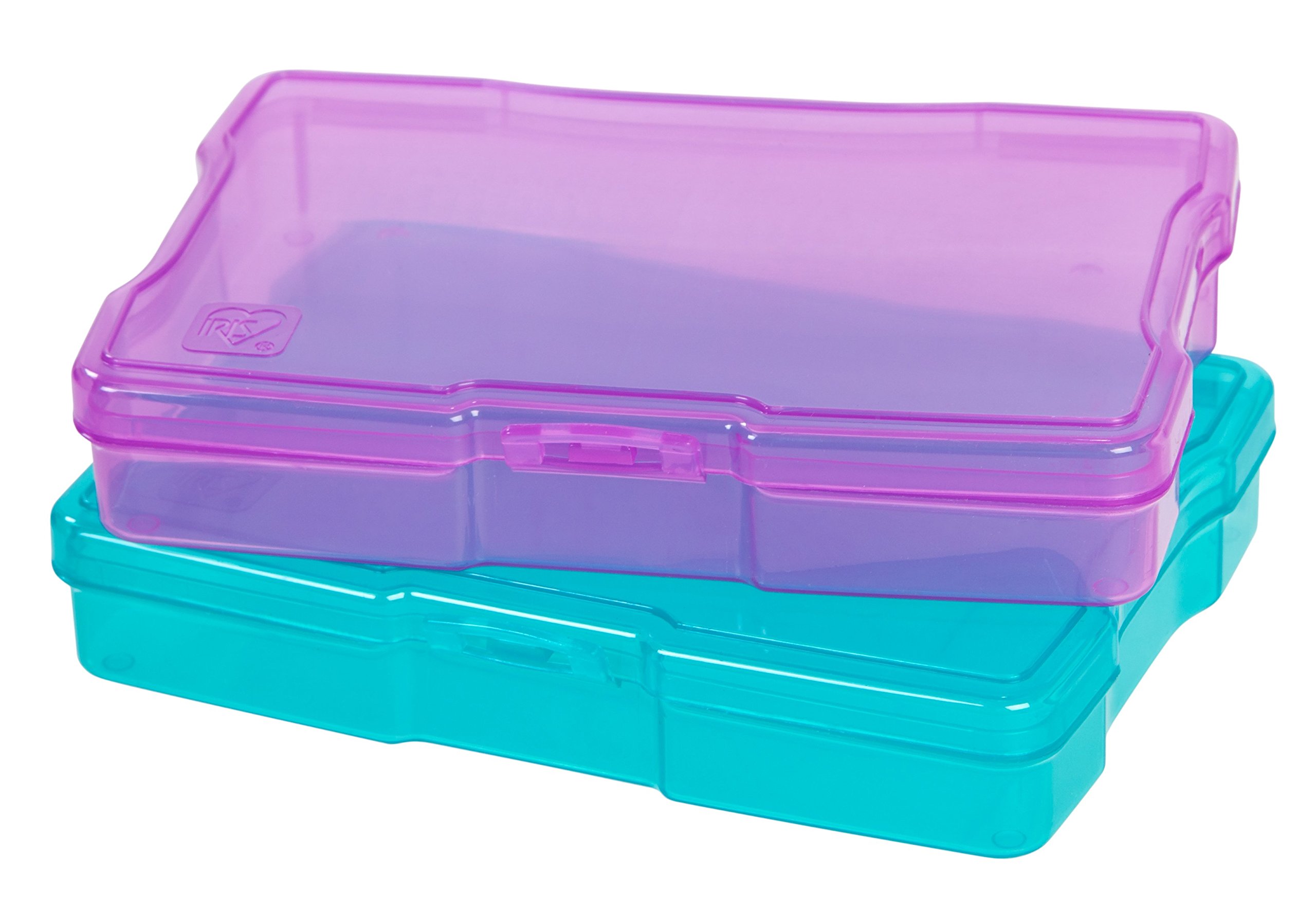 IRIS 4" x 6" Photo and Embellishement Craft Case, 18 Pack, Assorted Colors, Purple and Blue