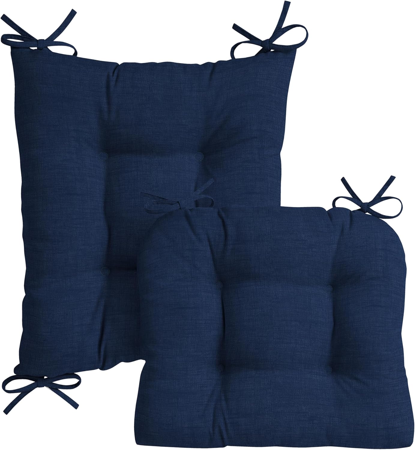 arden plush indoor/outdoor rocking chair cushion set, 18 x 20, water repellent, fade resistant, tufted cushion for rocking chairs sapphire blue leala rocking chair cushion sapphire blue leala