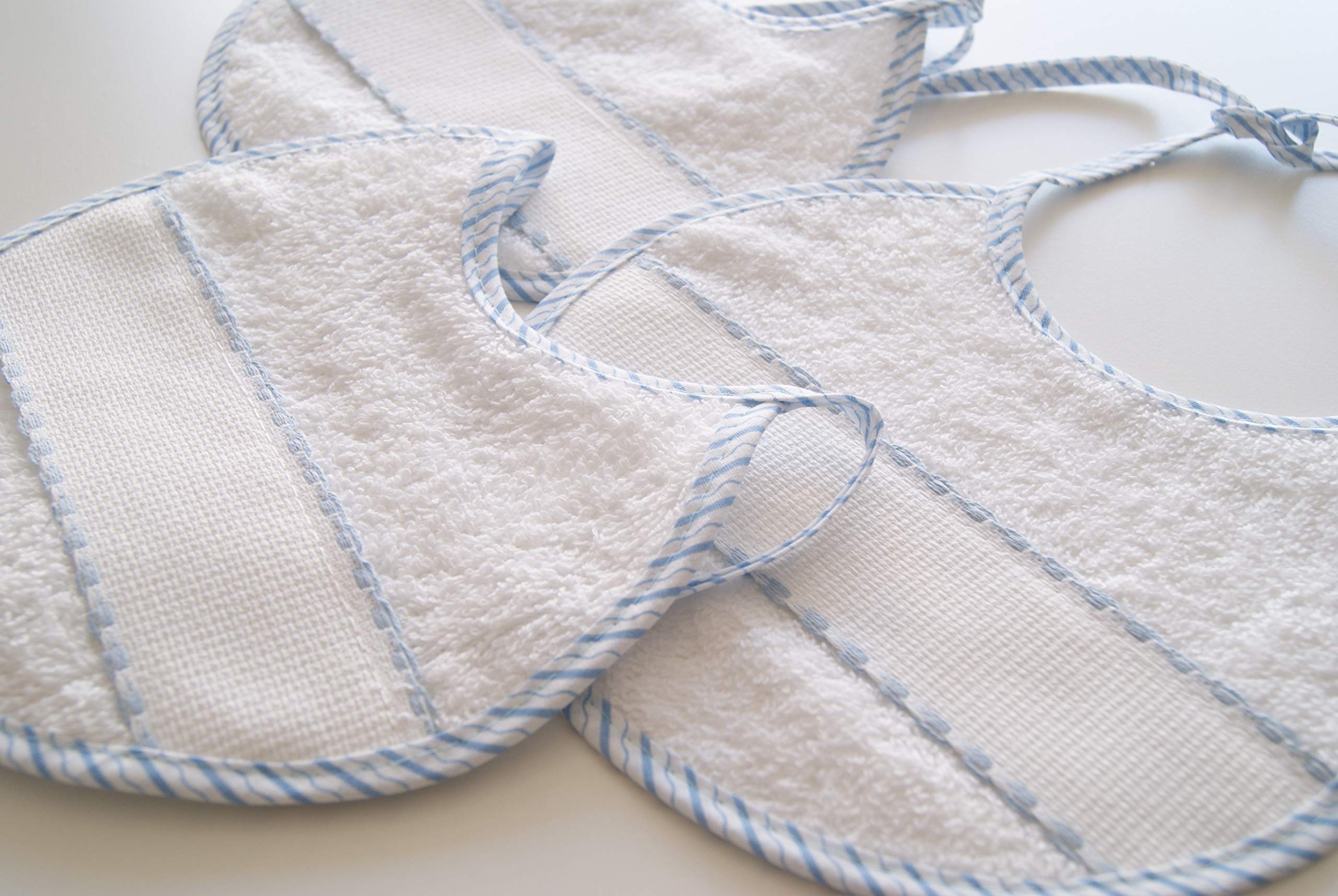 Interbaby 00040 - Pack de 12 baberos de punto de cruz 20x20, unisex