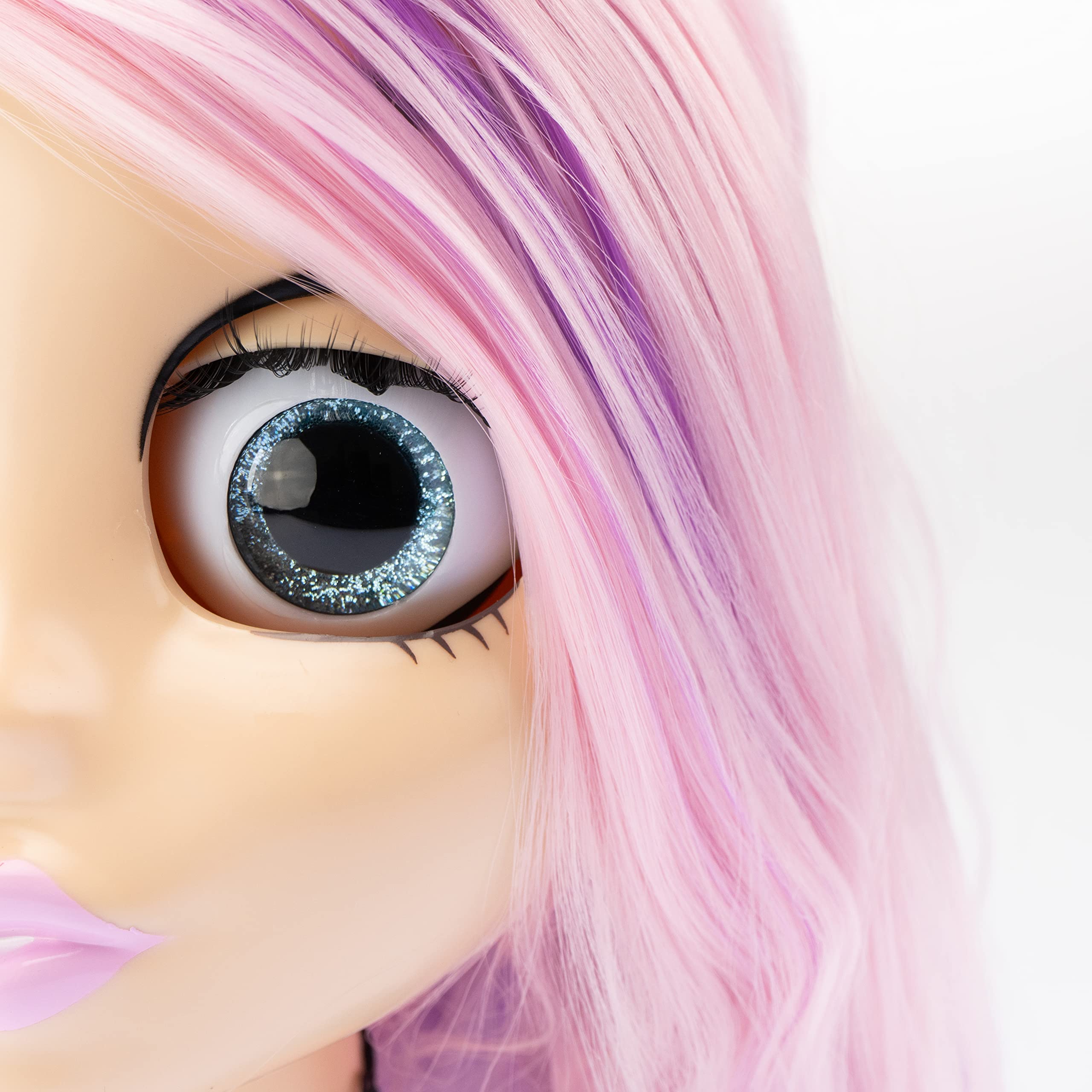 Nice Group - Influencer Make Up Doll, Testa da Truccare e Pettinare con Occhi cambia Colore per Bambine