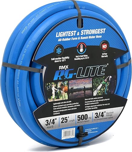 BluBird AG-Lite - Manguera de goma para el jardín, adecuada para agua caliente y fría Ultraligera y superfuerte.