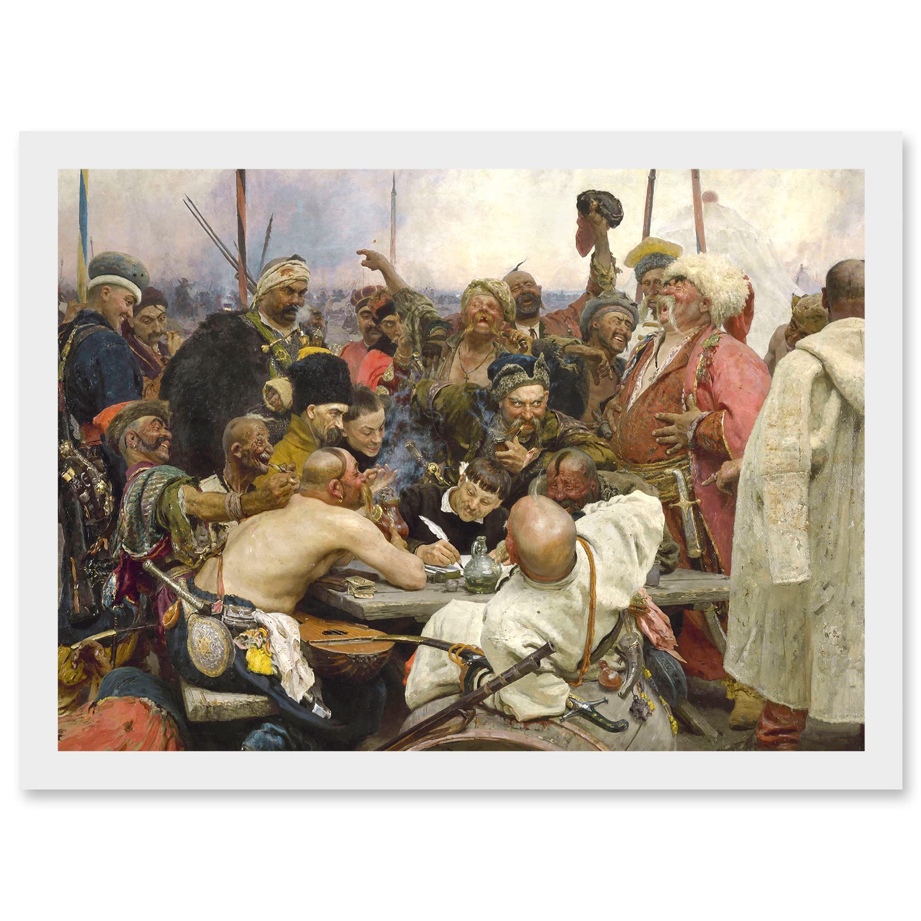 Artery8 Ilya Yefimovich Repin Cossacks Old Master Painting Artwork Framed Wall Art Print A4