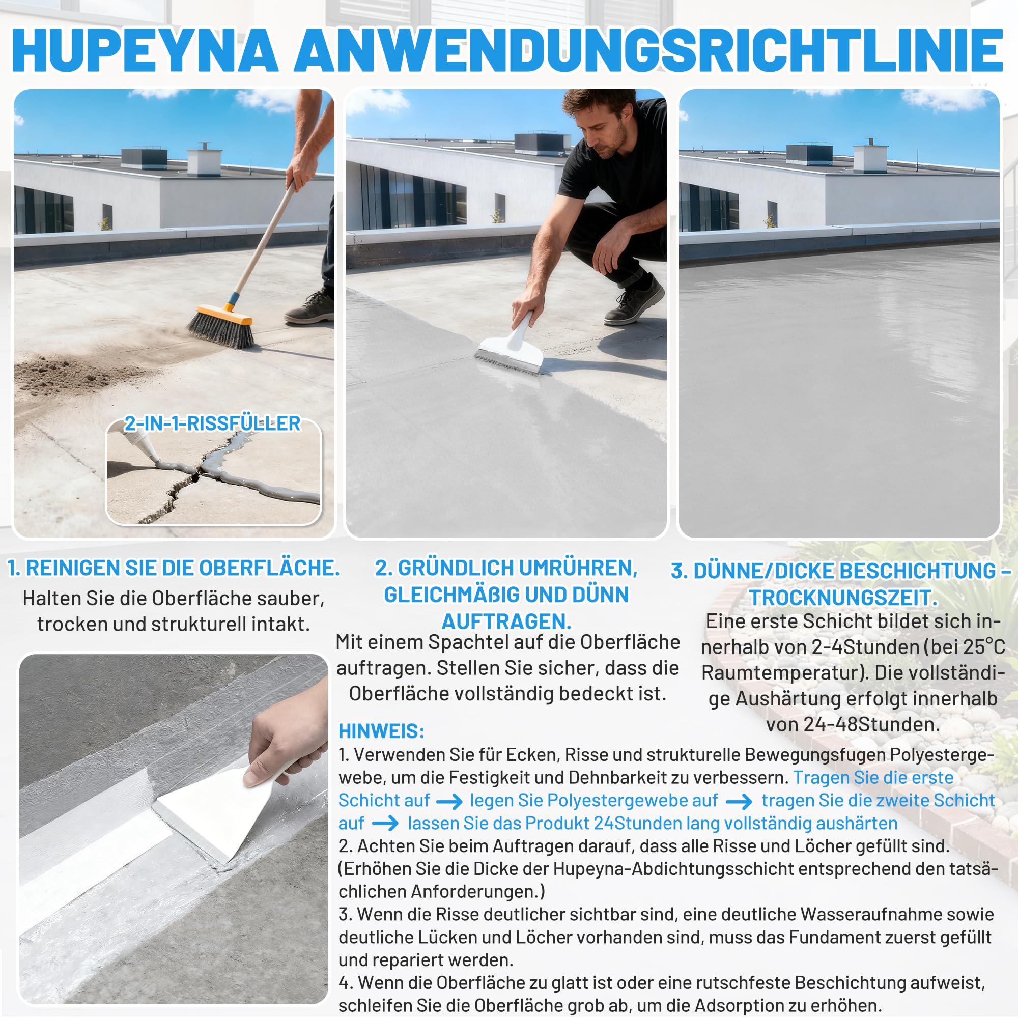 Hupeyna Water Stop Abdichtungsmasse, Leck Wasserdichter Grau Flüssiggummi | Universalabdichtung und Feuchtigkeitssperre Wasserdicht Reparatur von Undichtigkeiten und Rissen in Oberflächenfundamenten