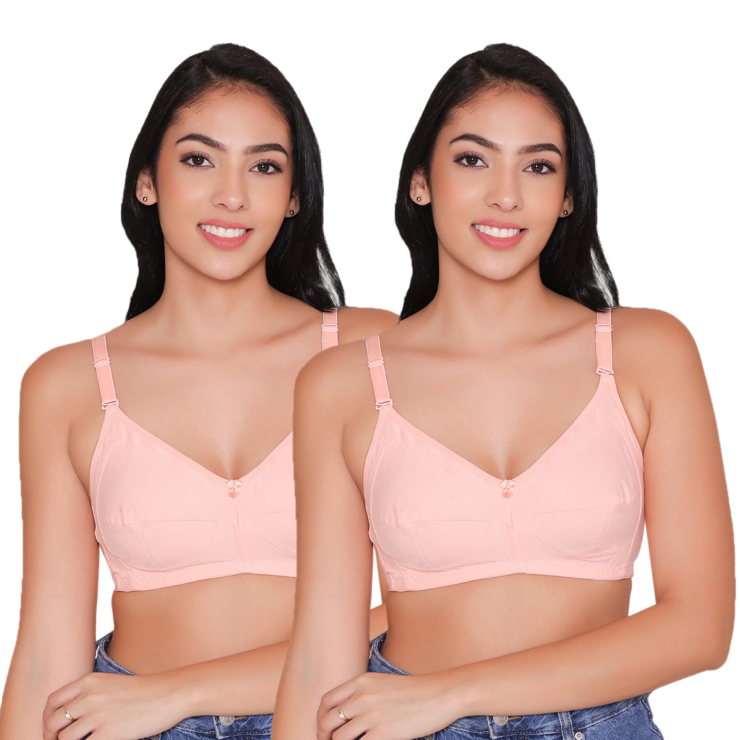 inkurv Full Coverage Bra for Women Non Padded, Non Wired, Everyday Bra for Heavy Breast Support- ELSA Combo of 2-picture-8