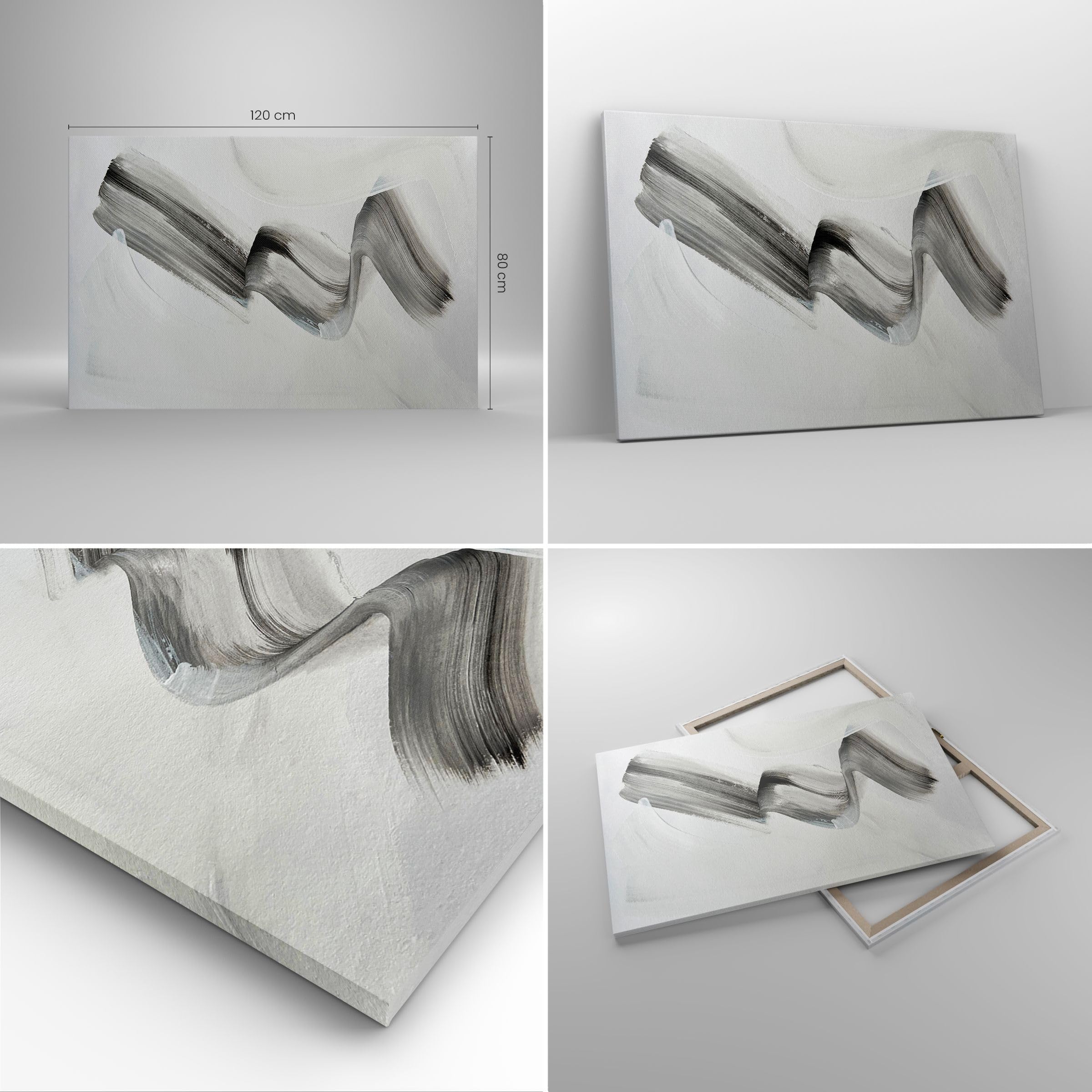Cuadros Decoracion Salon Minimalismo Abstracción Cepillar Lienzos decorativos 120x80cm Cuadro Sobre Lienzo Moderno Dormitorio Cuadros Pared Imágenes Wall Art Prints Decor Grande XXL AA120x80-5719