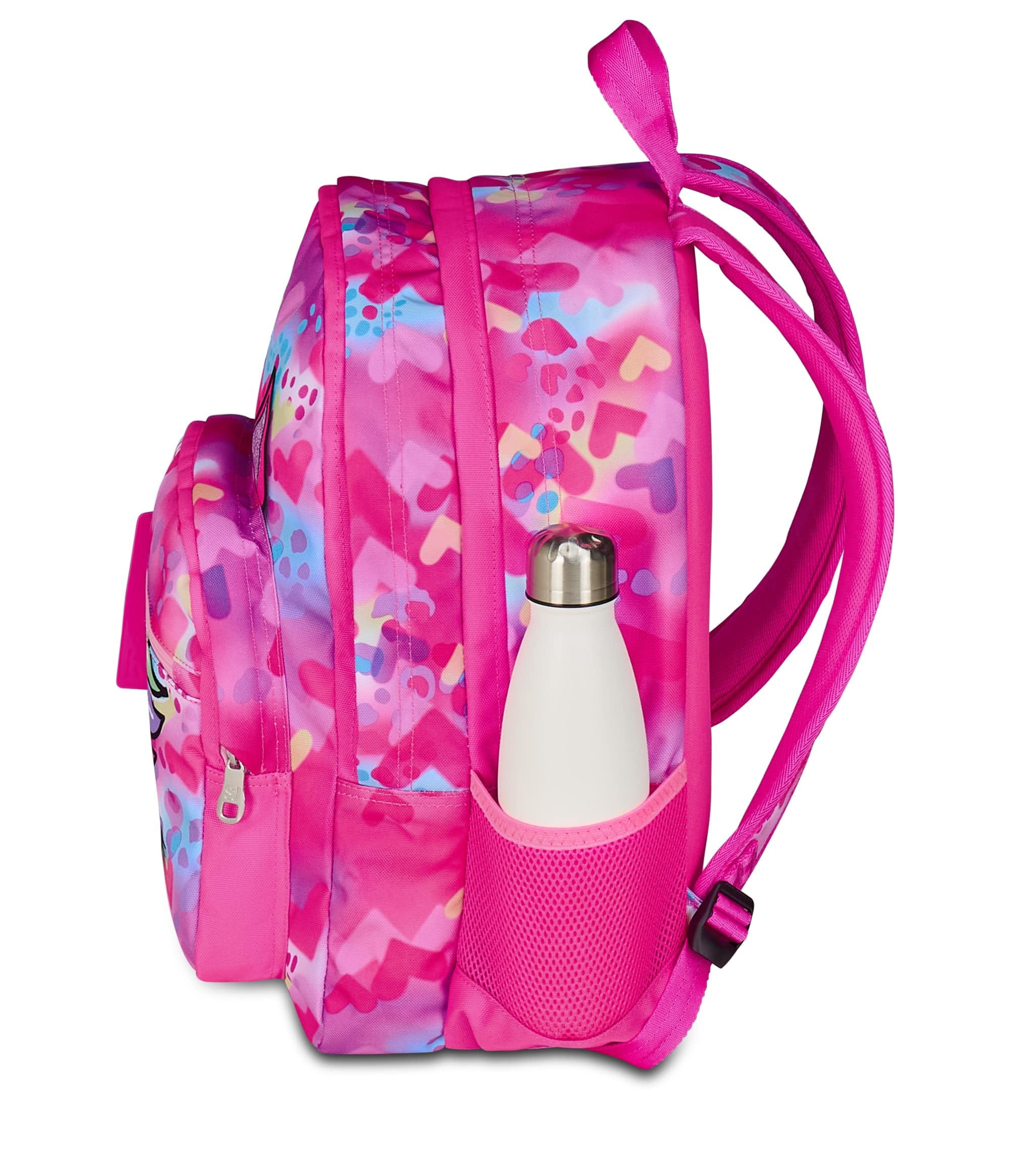 SJ GANG STYLE JAM GANG Zaino Scuola Zaino Doppio Scomparto SJ Ever, Fucsia, Zaino Doppio Scomparto e Tasca per Borraccia, 30 L, Zaino Scuola Elementare e Media, Zaino Bambina