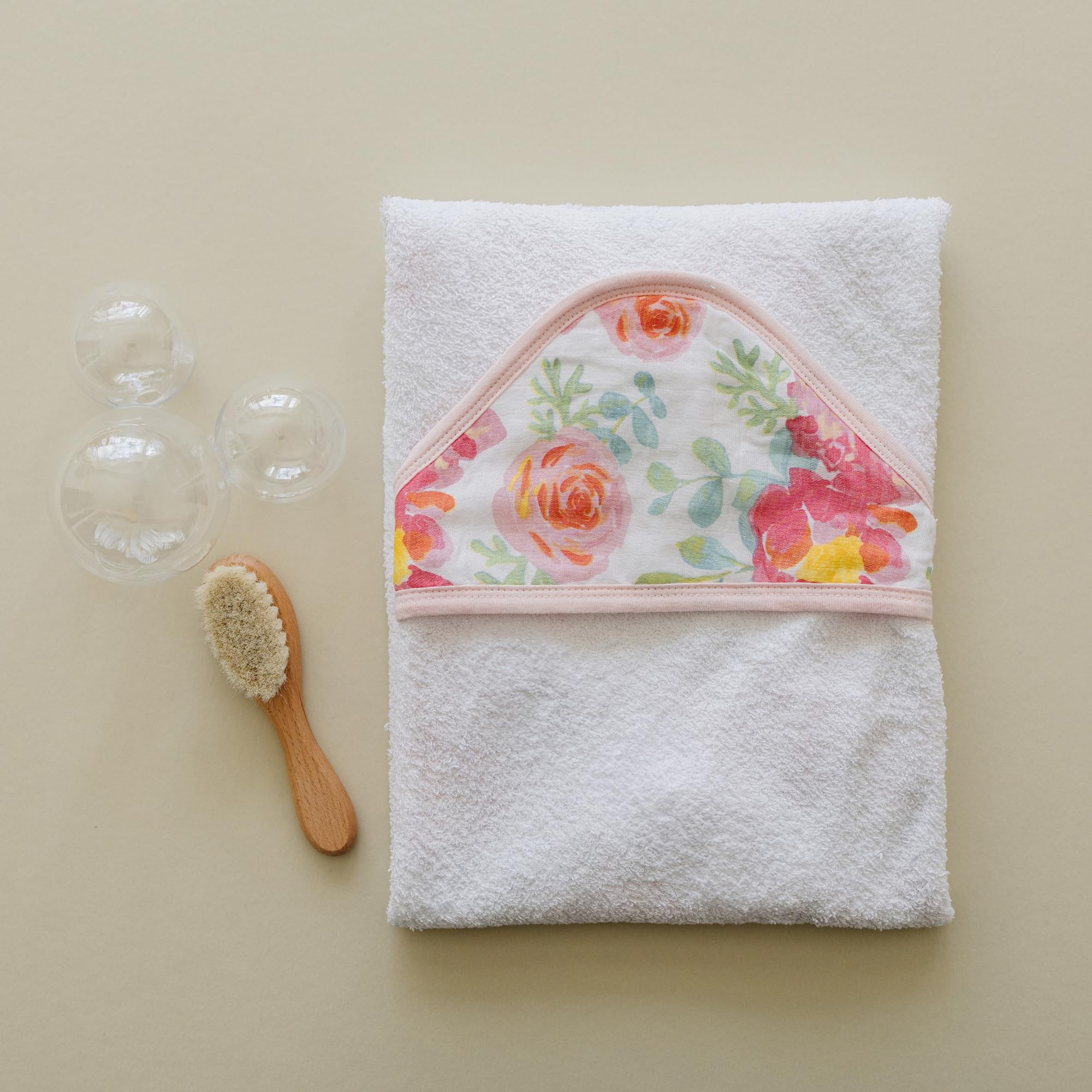 Toalla de baño para bebé de 30 x 30 pulgadas, toalla para bebé recién nacido con capucha con 4 paños – Toalla de baño de rizo de algodón ultra absorbente y suave para bebé, bebé y niño pequeño (niñas)