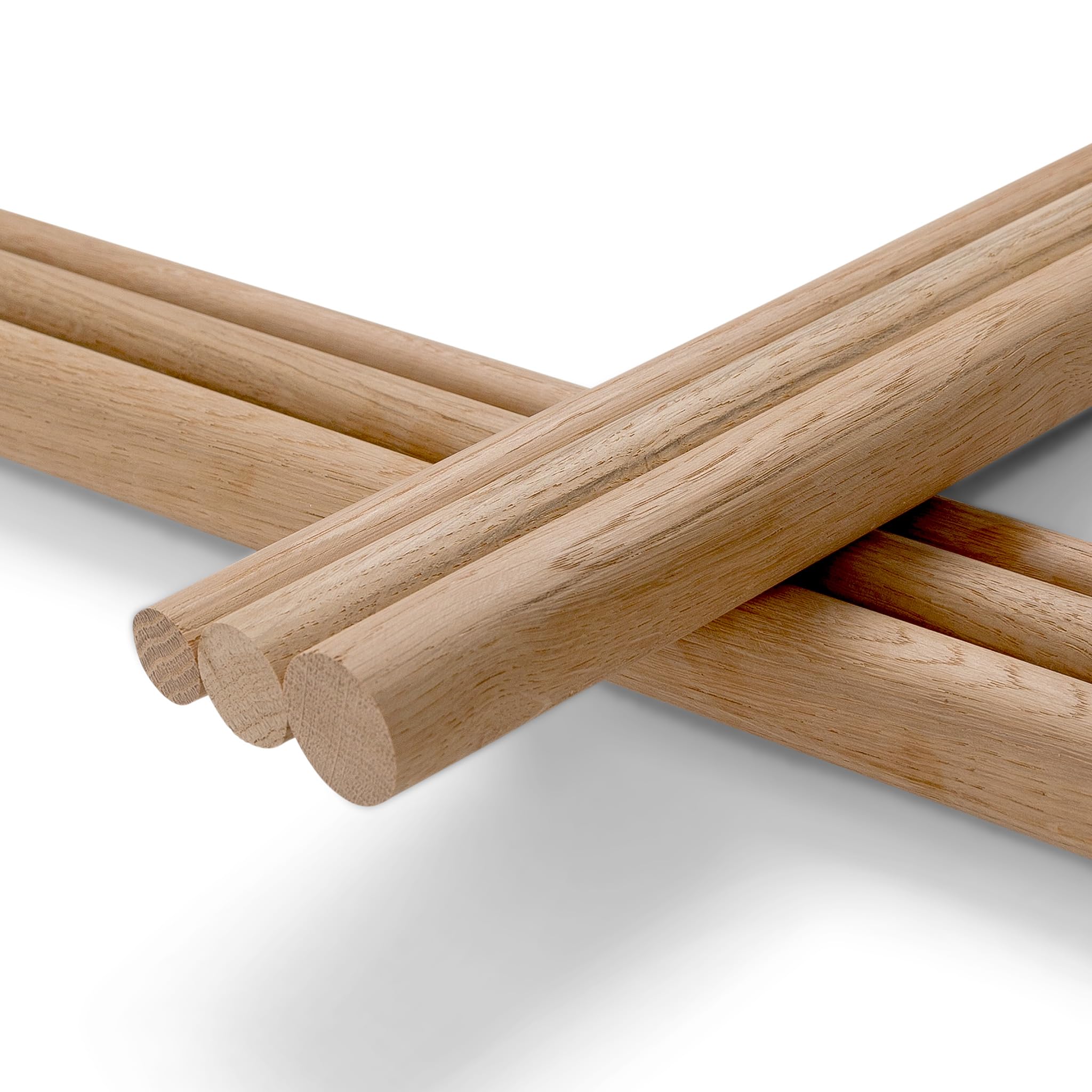 Ronde staaf van eikenhout, 25 mm, lengte 300-1000 mm, glad geschaafde Ronde staaf van eikenhout, 25 mm, lengte 300-1000 mm, glad geschaafde