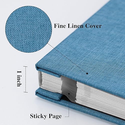 Miniatura 3 de Vienrose - Álbum de fotos grande autoadhesivo para fotos de 4 x 6, 8 x 10 pulgadas, de lino, álbum de recortes magnético de bricolaje, 40 páginas en