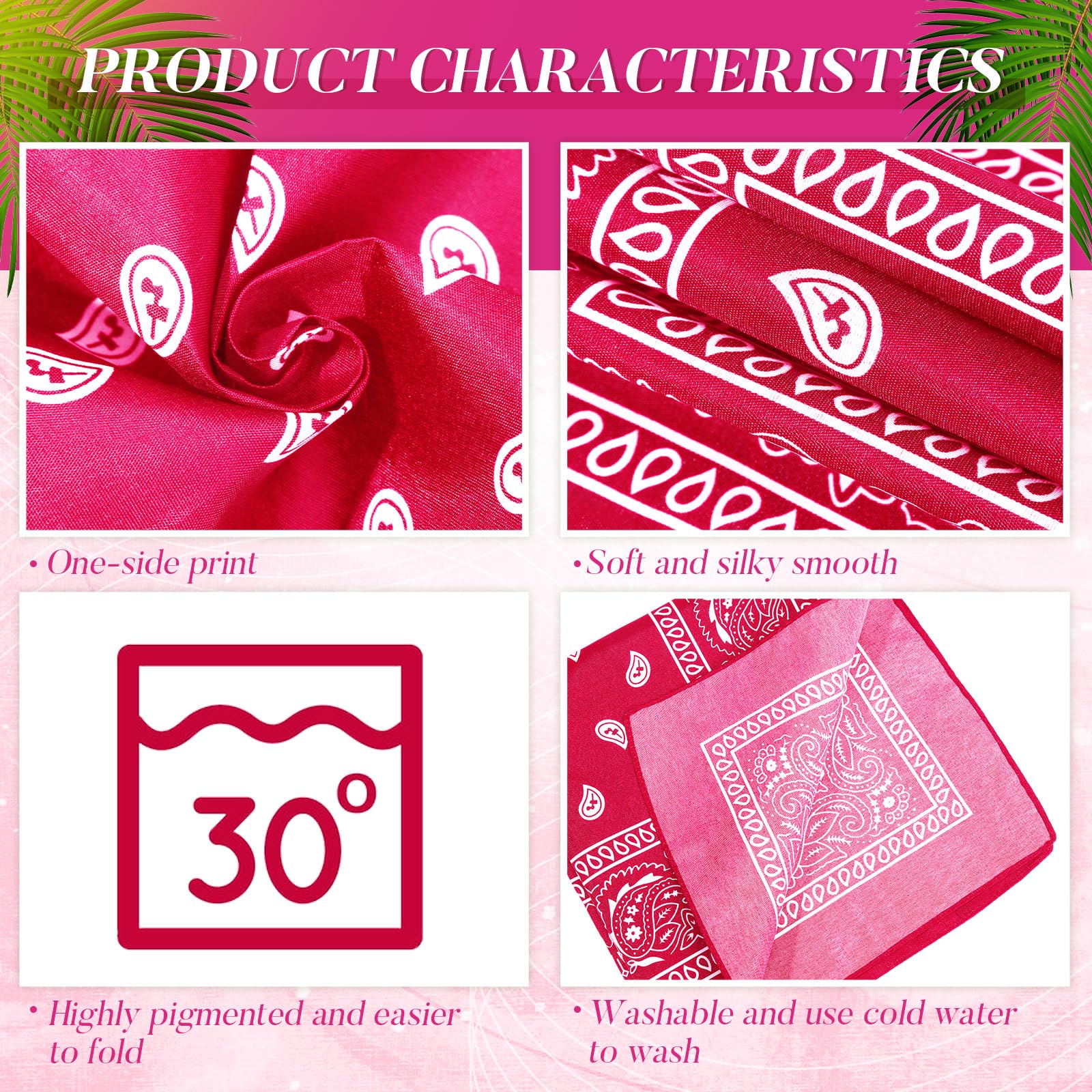 Paquete de 100 bandanas unisex de cachemira a granel, multiusos, para la cabeza, corbata para la cara, suministros para fiestas, 21.25 pulgadas, Serie Roja., 54 x 54 cm/ 21.26 x 21.26 inches