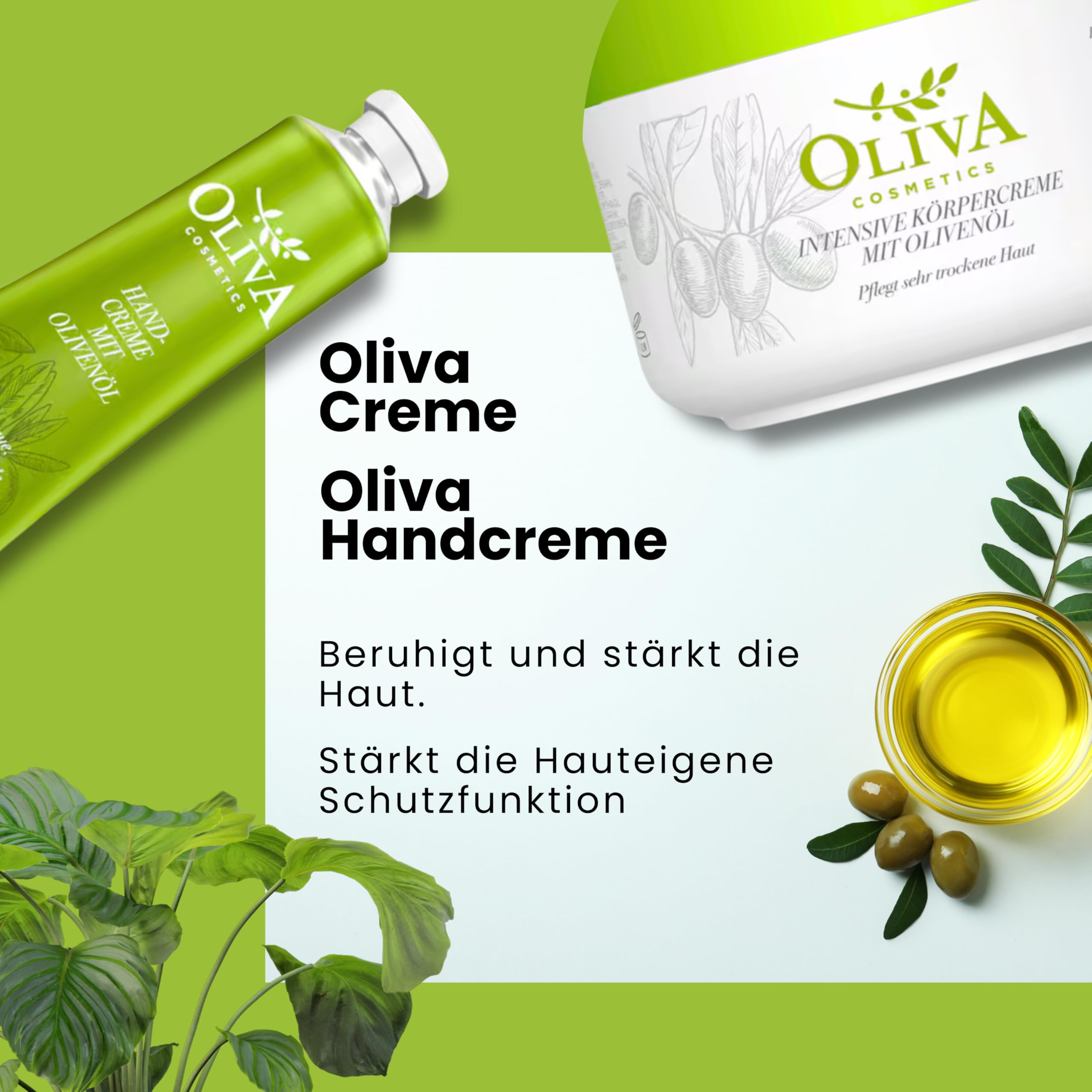 Oliva Care Set, Body Cream 250 ml & Hand Cream 30 ml with Olive Oil and Shea Butter Care Set - Image 2
