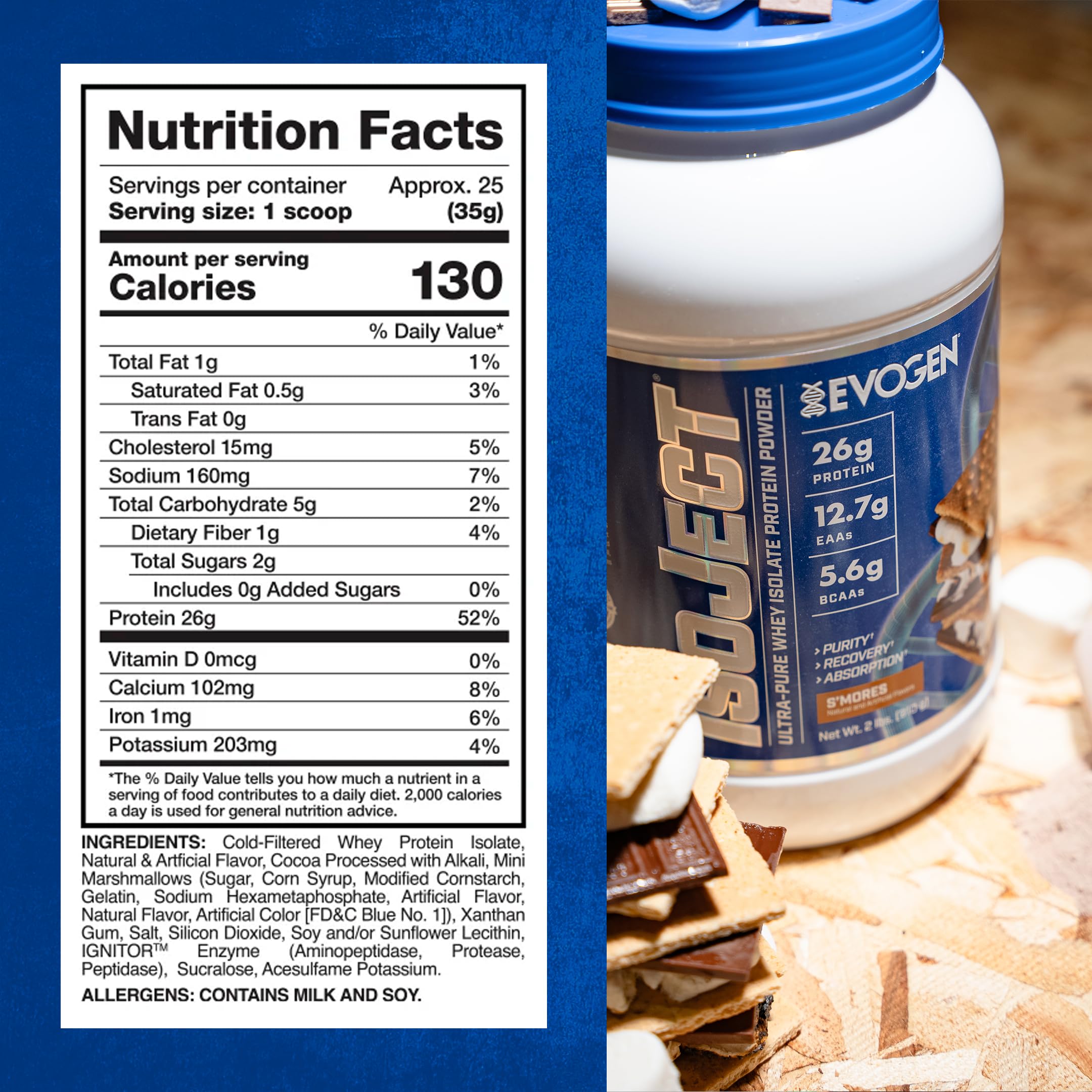 Evogen Isoject Whey Protein Isolate Powder | S'Mores | 25 Servings — Amazon image 4