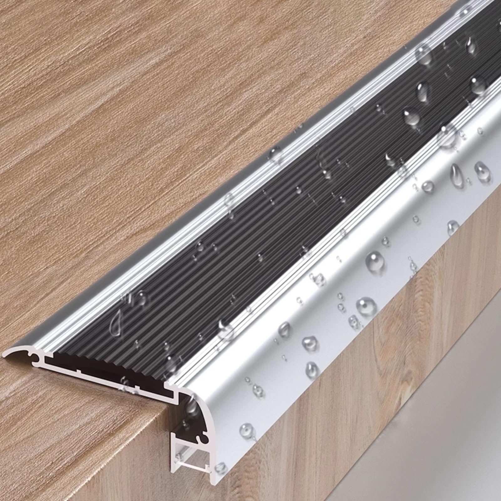 Wodoodporna aluminiowa listwa na nos na podczerwień z otworem na światło LED, antypoślizgowy ochraniacz Ed na schody, bieżniki - 5 sztuk, osłona podświetlenia 140 cm / 55in do kina, hotelu, domu