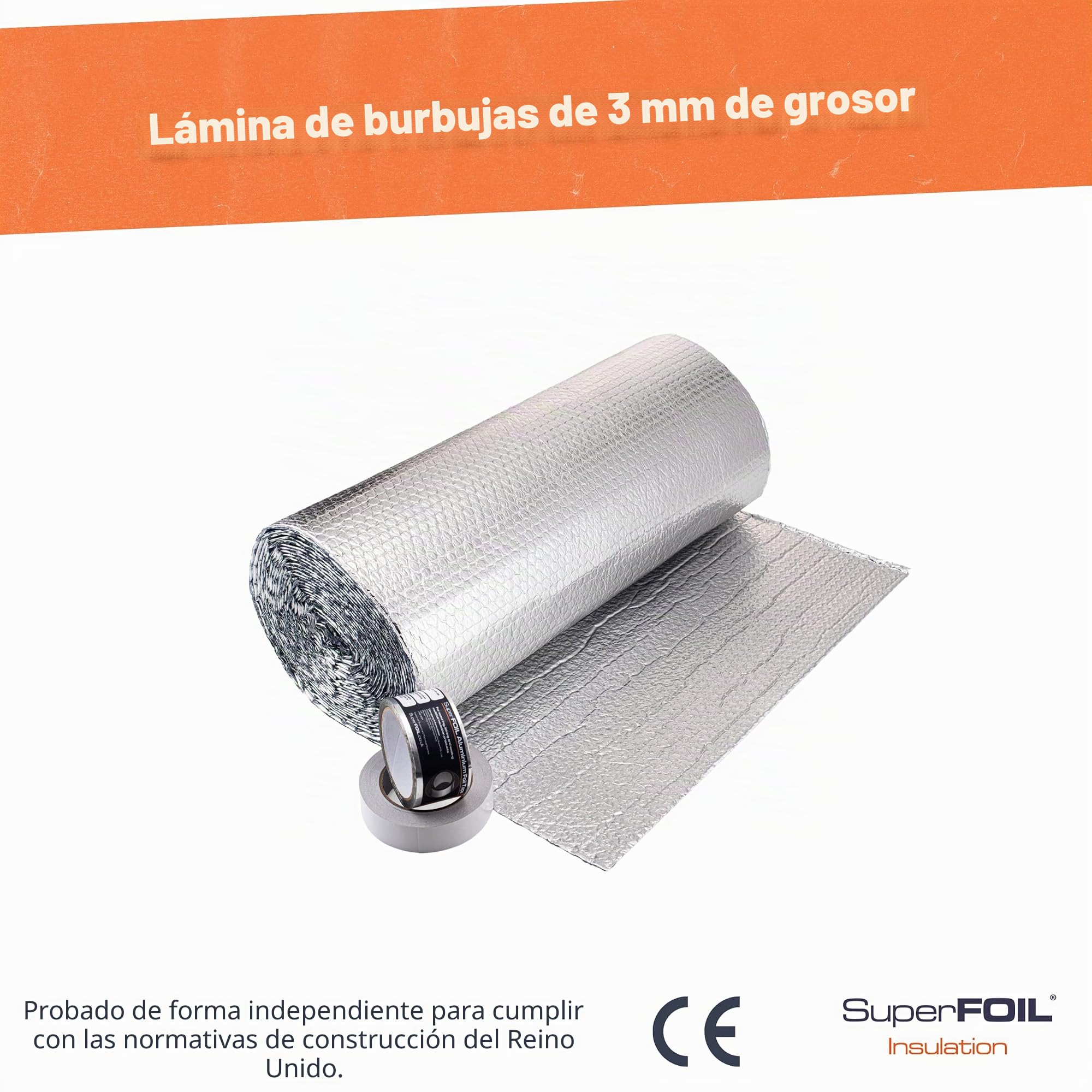 SuperFOIL Kit de Aislamiento para Puertas de Garaje - Solución Hazlo-Tú-Mismo para Ahorrar Energía - Aislamiento Térmico Duradero 3-en-1 con Barrera Reflectante y Barrera de Vapor