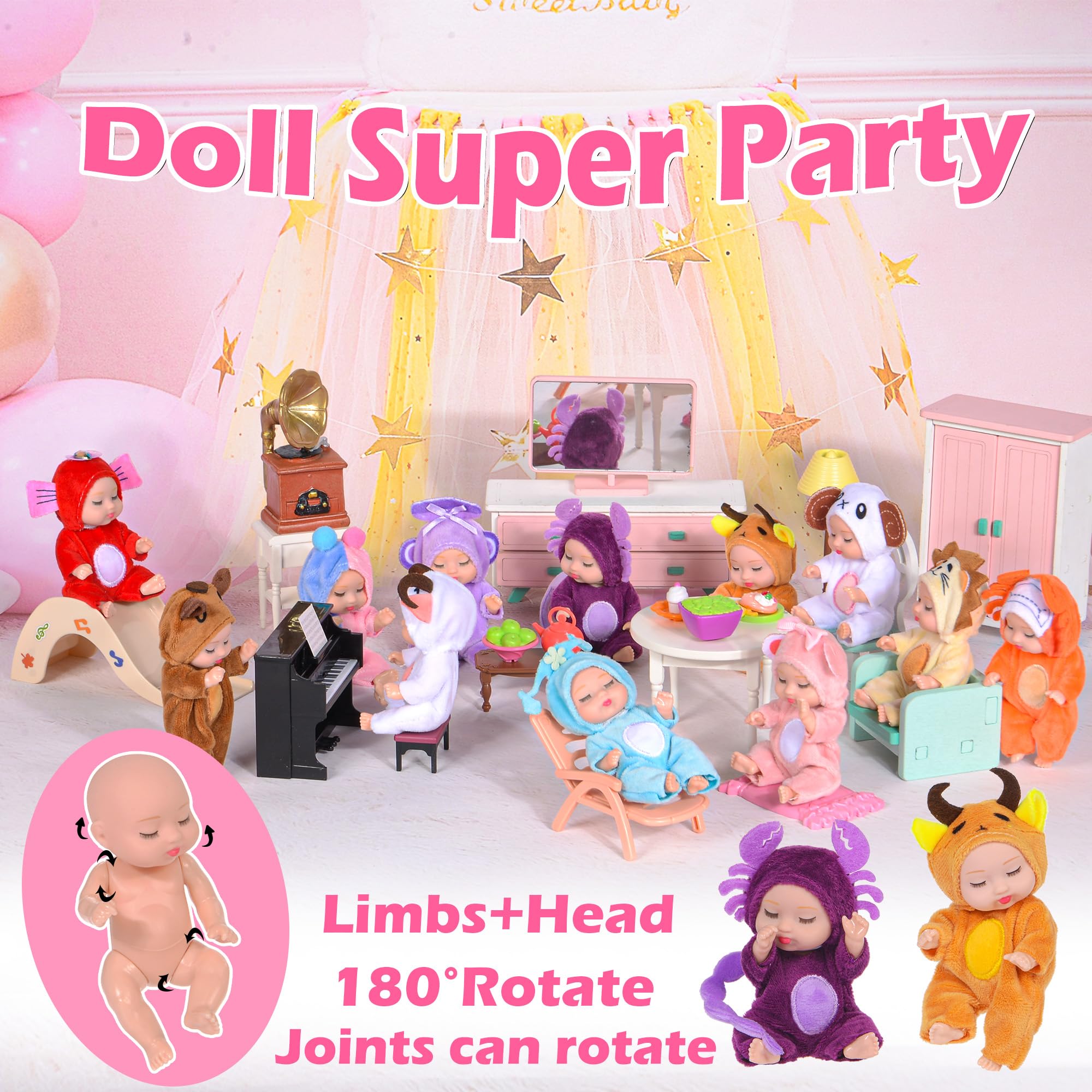 ベビードール　4体　コンプリート　アメリカン人形 Amazon | dollbie ミニベビードール 12個パック - 4インチ ポリ塩化