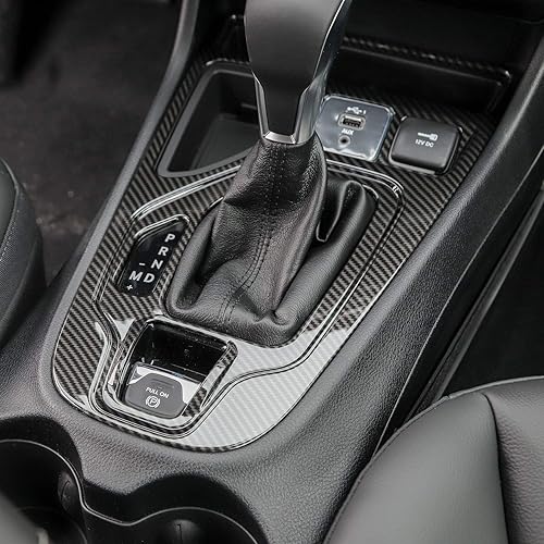 Miniatura 5 de JeCar Cubierta de panel de cambio de marchas de fibra de carbono, accesorios interiores compatibles con Jeep Cherokee 2019 2020 2021 2022