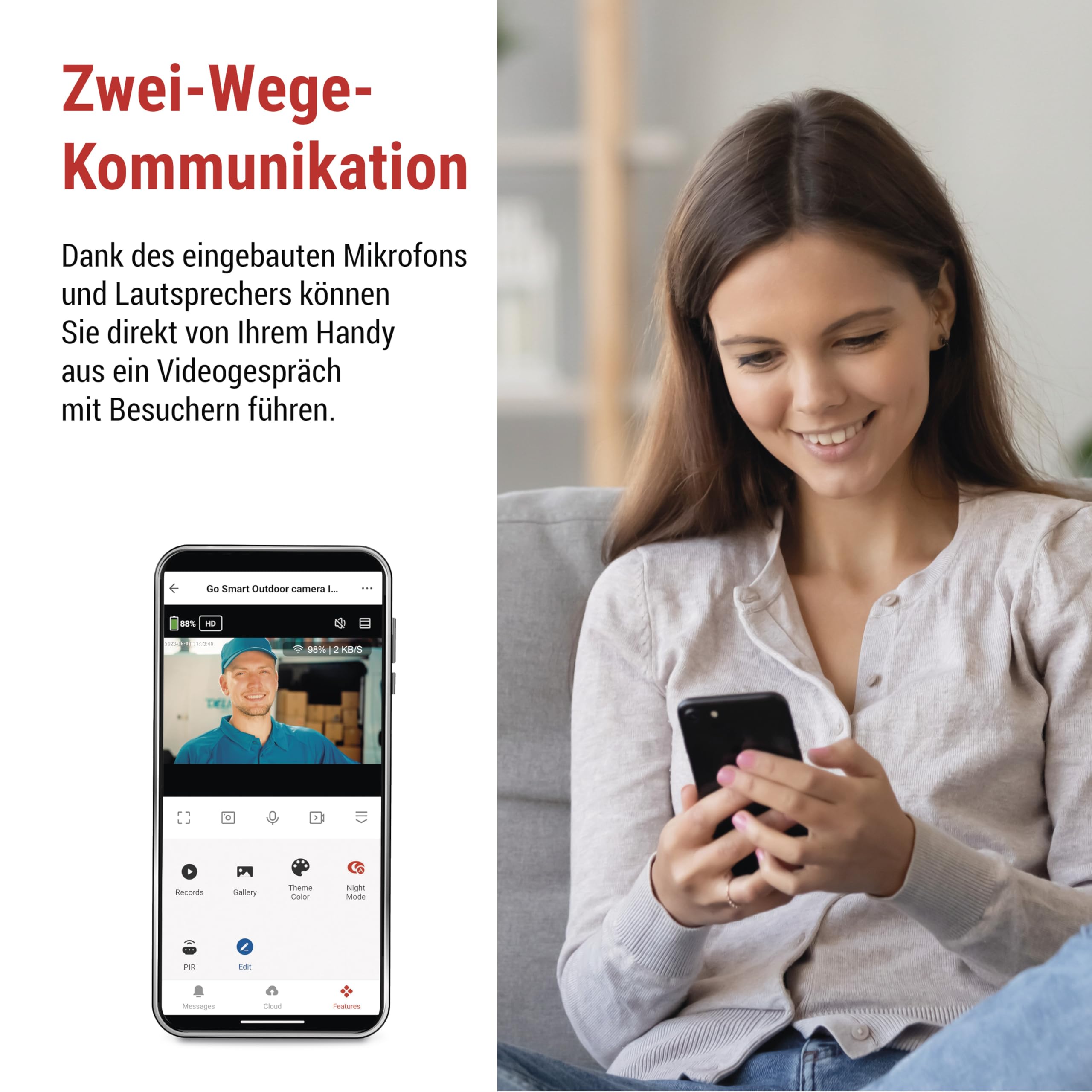 EMOS GoSmart - Smarte Außenkamera mit WLAN & Licht, 4MP 2,5K Überwachungskamera - drehbar mit Bewegungserkennung, Nachtsicht bis 10 m, 2-Wege-Audio - für E27-Lampe - IP44 - Tuya/GoSmart App - schwarz