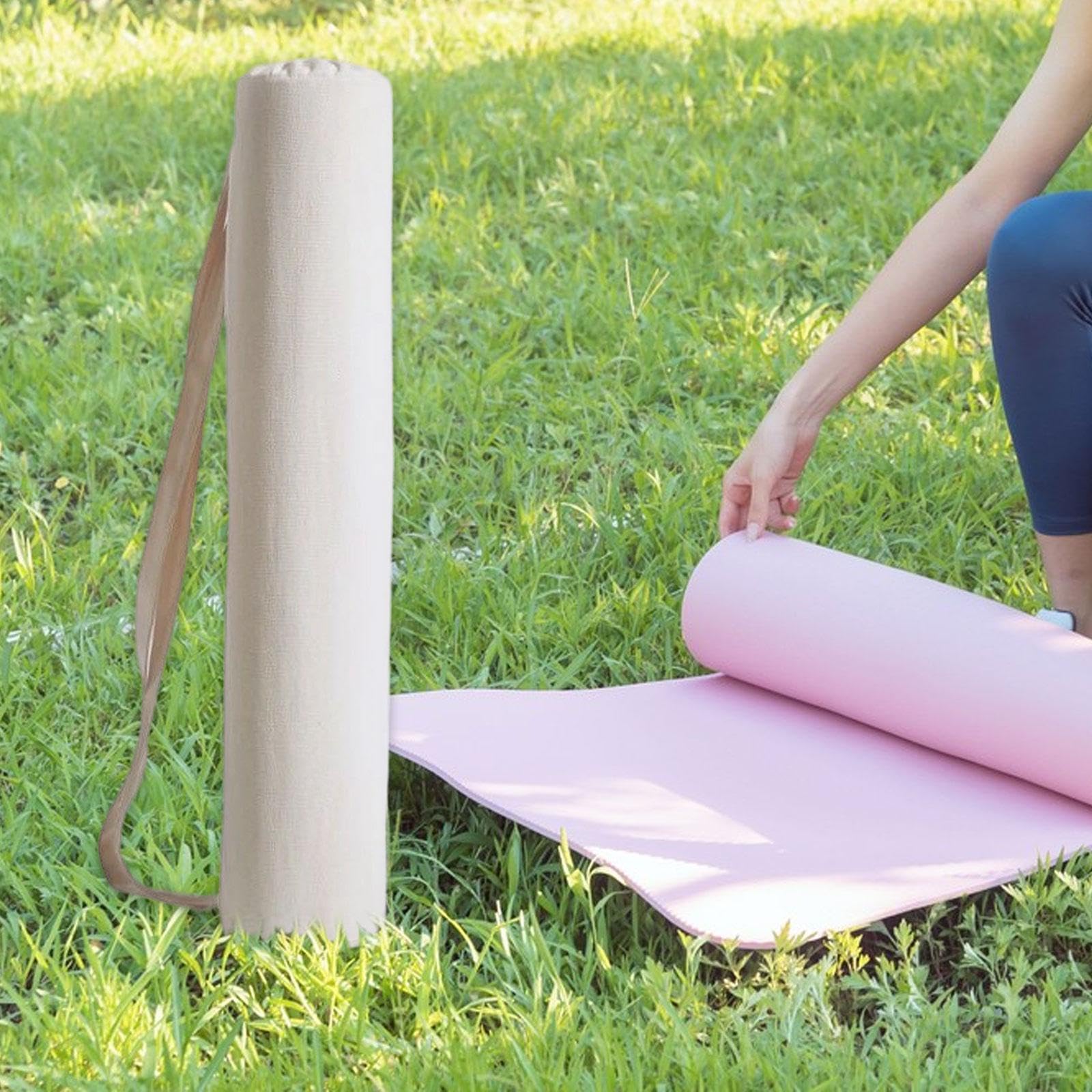 Menolana Yoga Mat Bag Storage Bag with Shoulder Strap Organizer Canvas Gym Holder Fitness Pouch for Travel Pilates Gym Office Training, 17cmx85cm