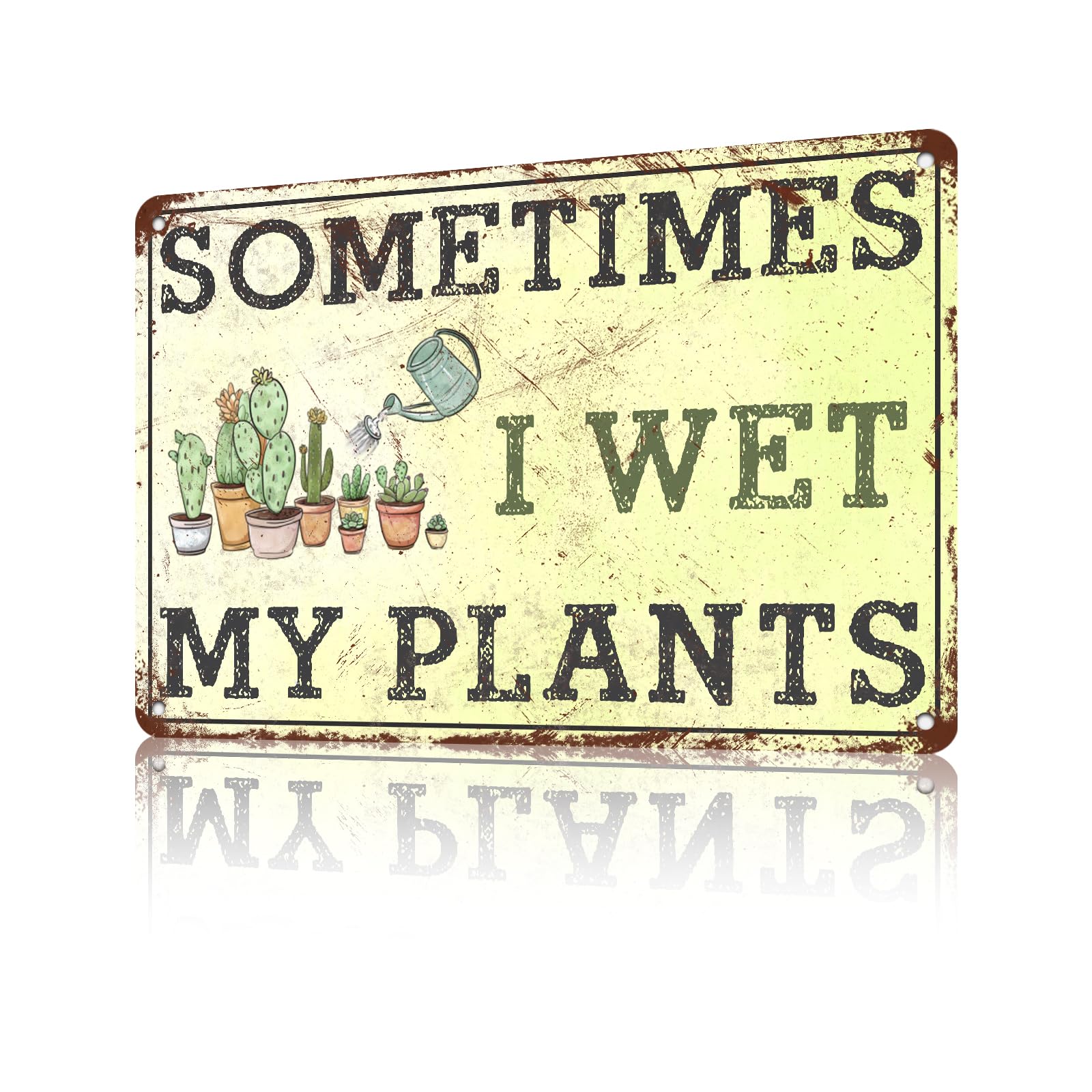 Anceky Retro Metal Sign Gardening Sometimes I Wet My Plants Tin Signs Wall Decor for Yard Home Garden Garage Bedroom 12×16 Inch