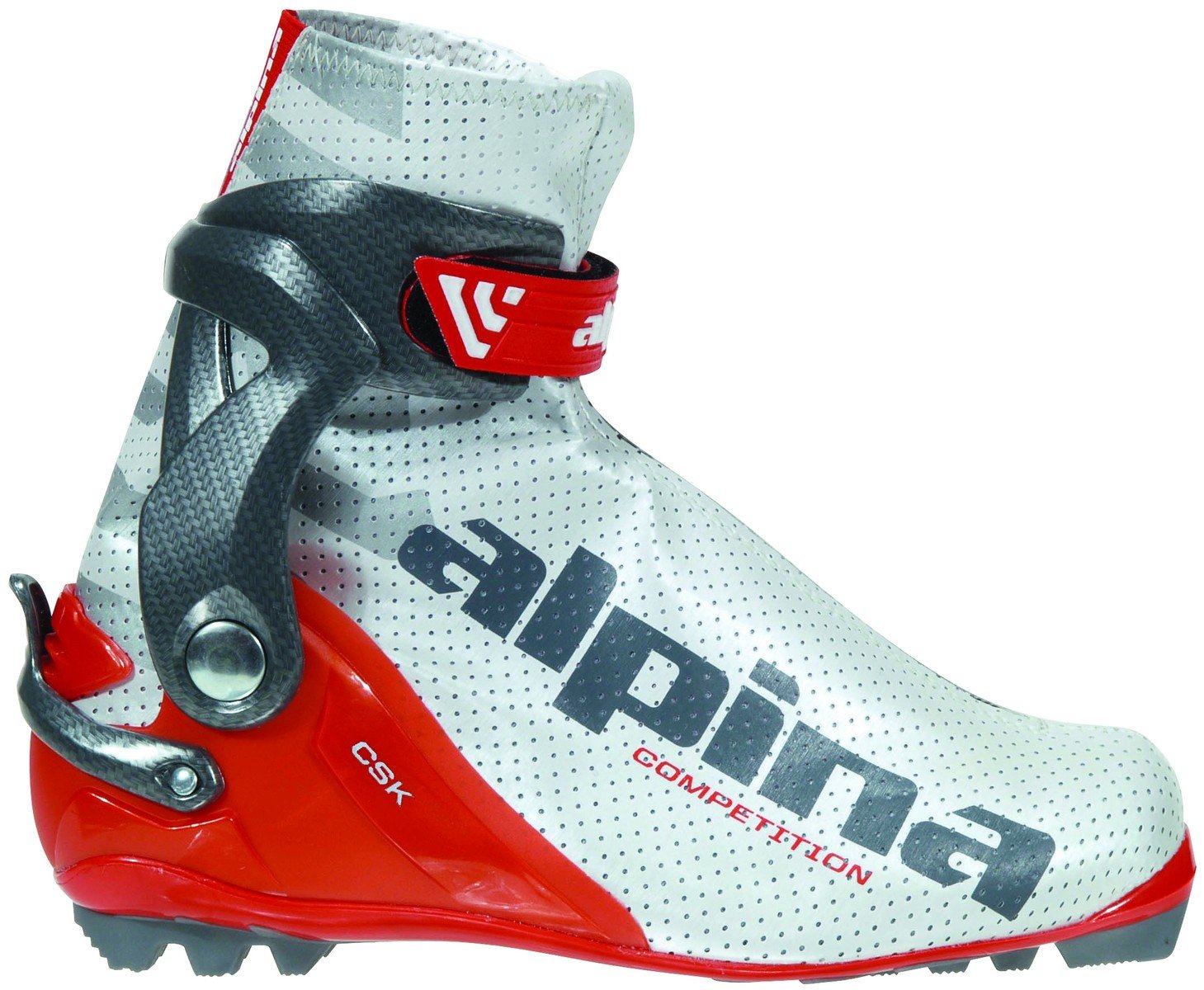 Alpina CSK Competition Series Cross-Country Nordic Skate Boots, Pearl White, 49