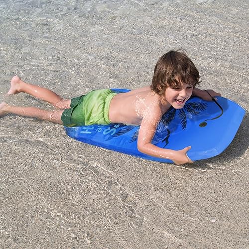 Miniatura 9 de Goplus Bodyboard para playa, 333741 pulgadas, tabla de cuerpo ligero con correa de muñeca, núcleo EPS, cubierta XPE, parte inferior lisa de HDPE,
