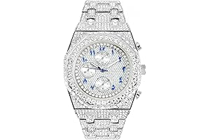 Iced Out 43mm Octagon Shape Quartz Movement Watch