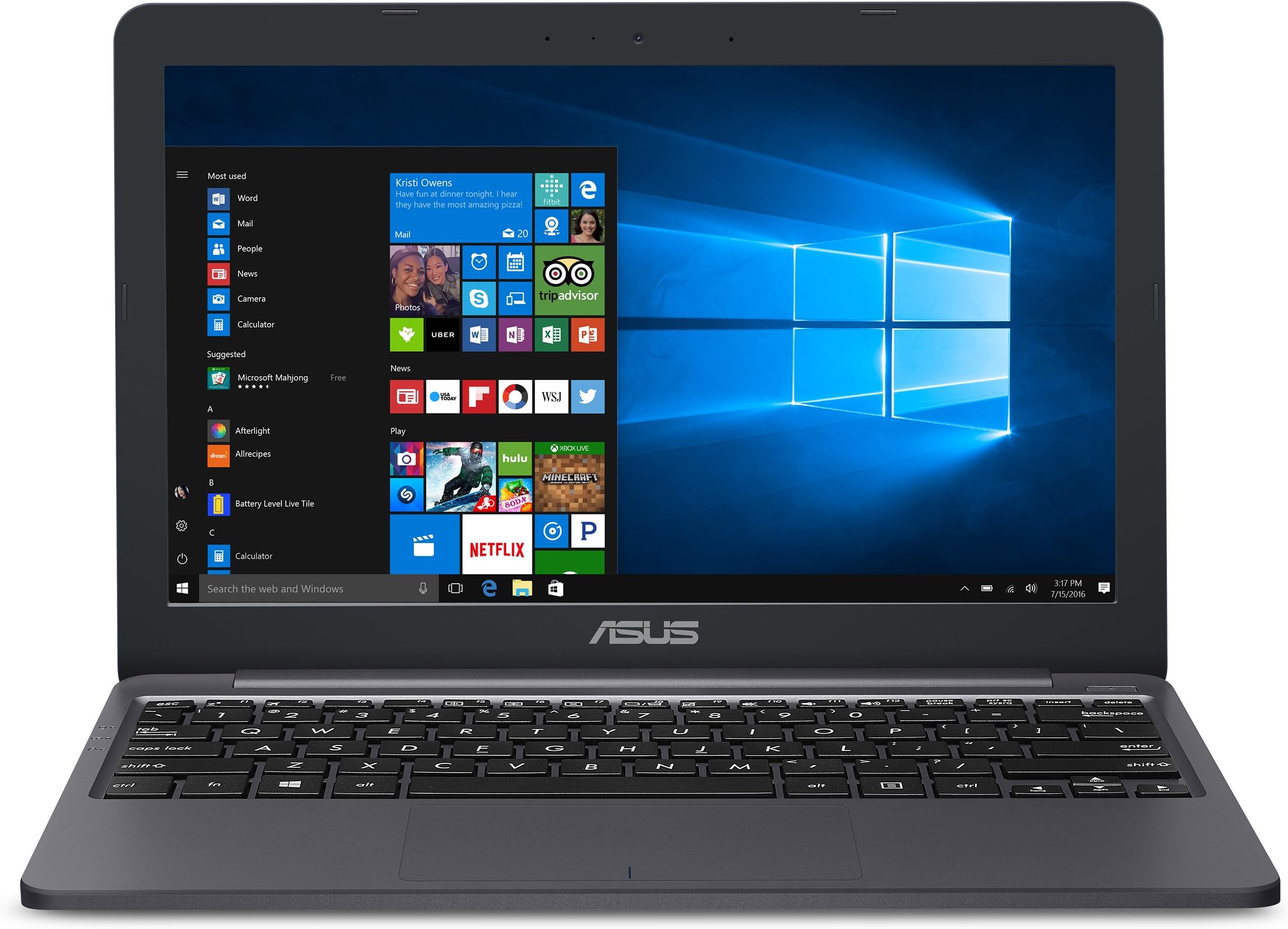 ASUS VivoBook E203MA Ultra-Thin Laptop [2019 Version], Intel Celeron N4000 Processor (up to 2.6 GHz), 4GB LPDDR4, 64GB eMMC, 11.6” HD, USB-C, Windows 10 S mode (Switchable to Pro), E203MA-YS03