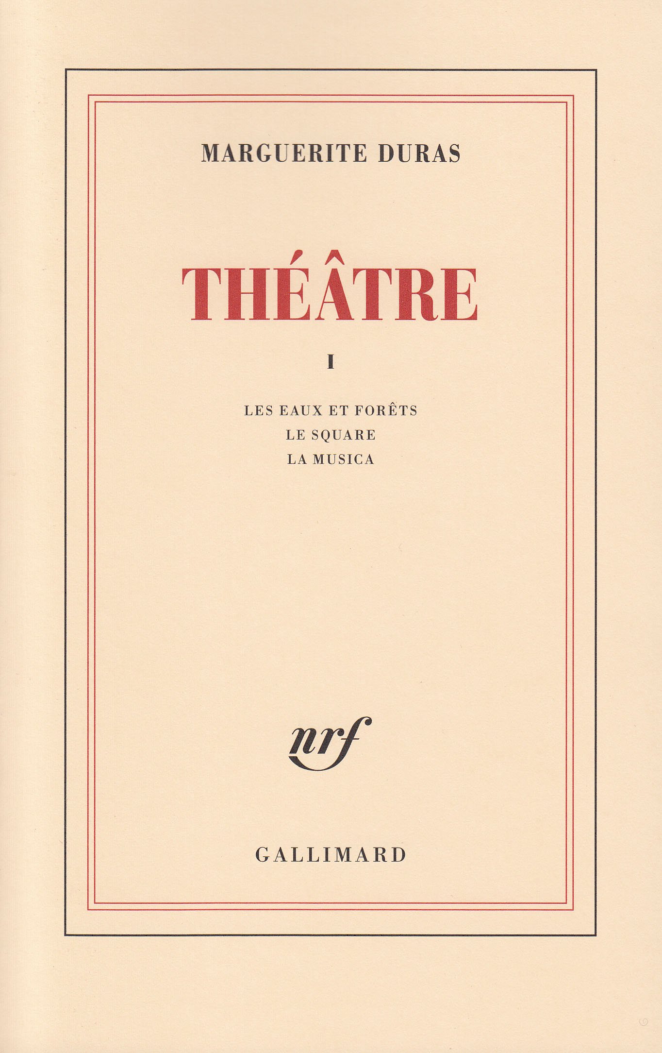 THEATRE 1 & 2 I & II (BLANCHE) (FRENCH EDITION) By Marguerite Duras (Free P+P)
