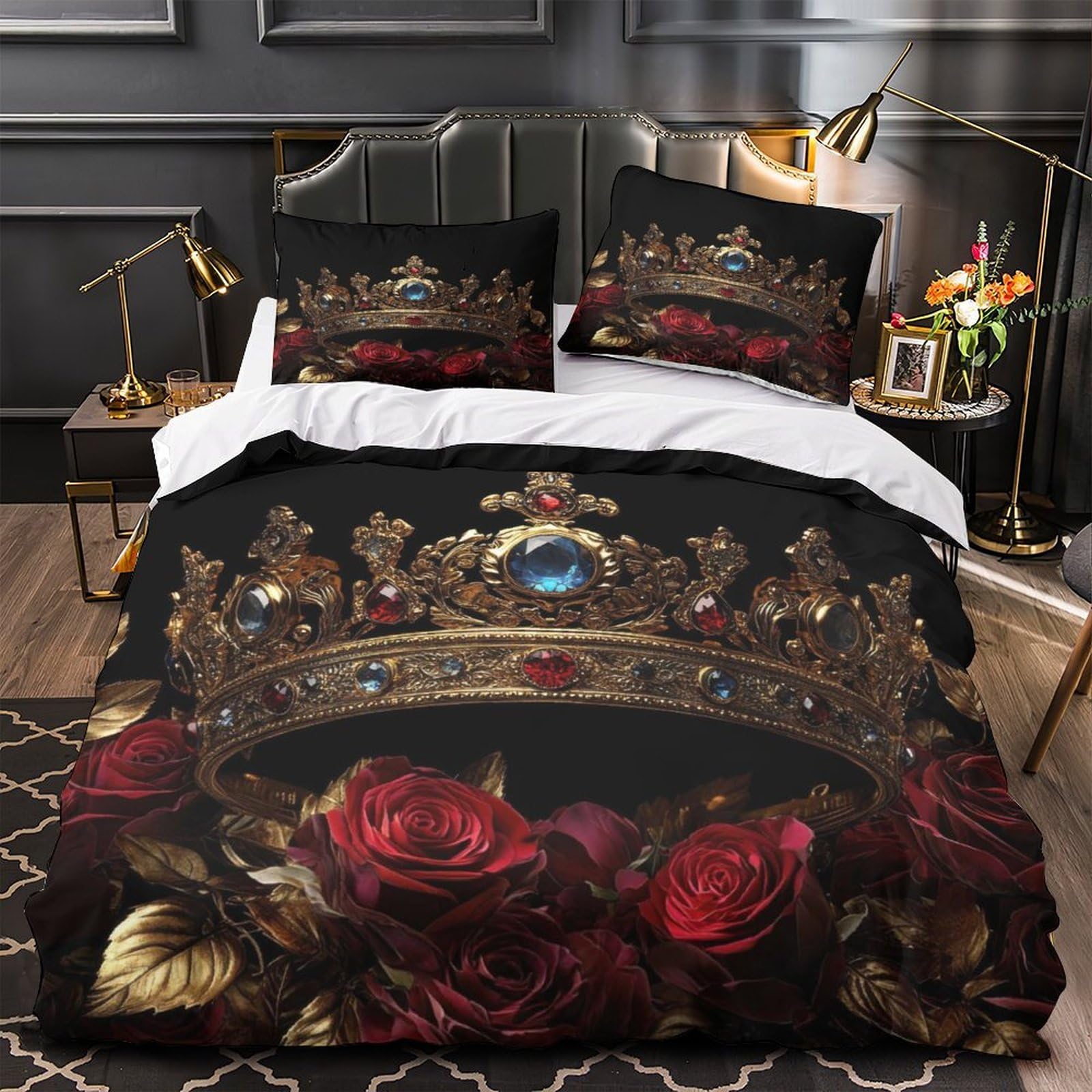 Housse de couette 140x200cm microfibre ultra douce vintage