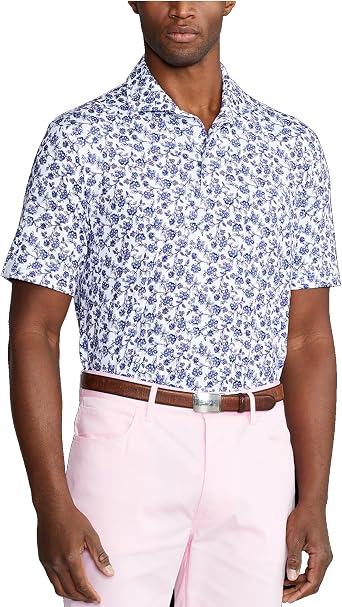 Polo Ralph Lauren Golf Polo Classic-Fit Floral Print Performance Stretch Short-Sleeve RLX Polo Shirt - Small