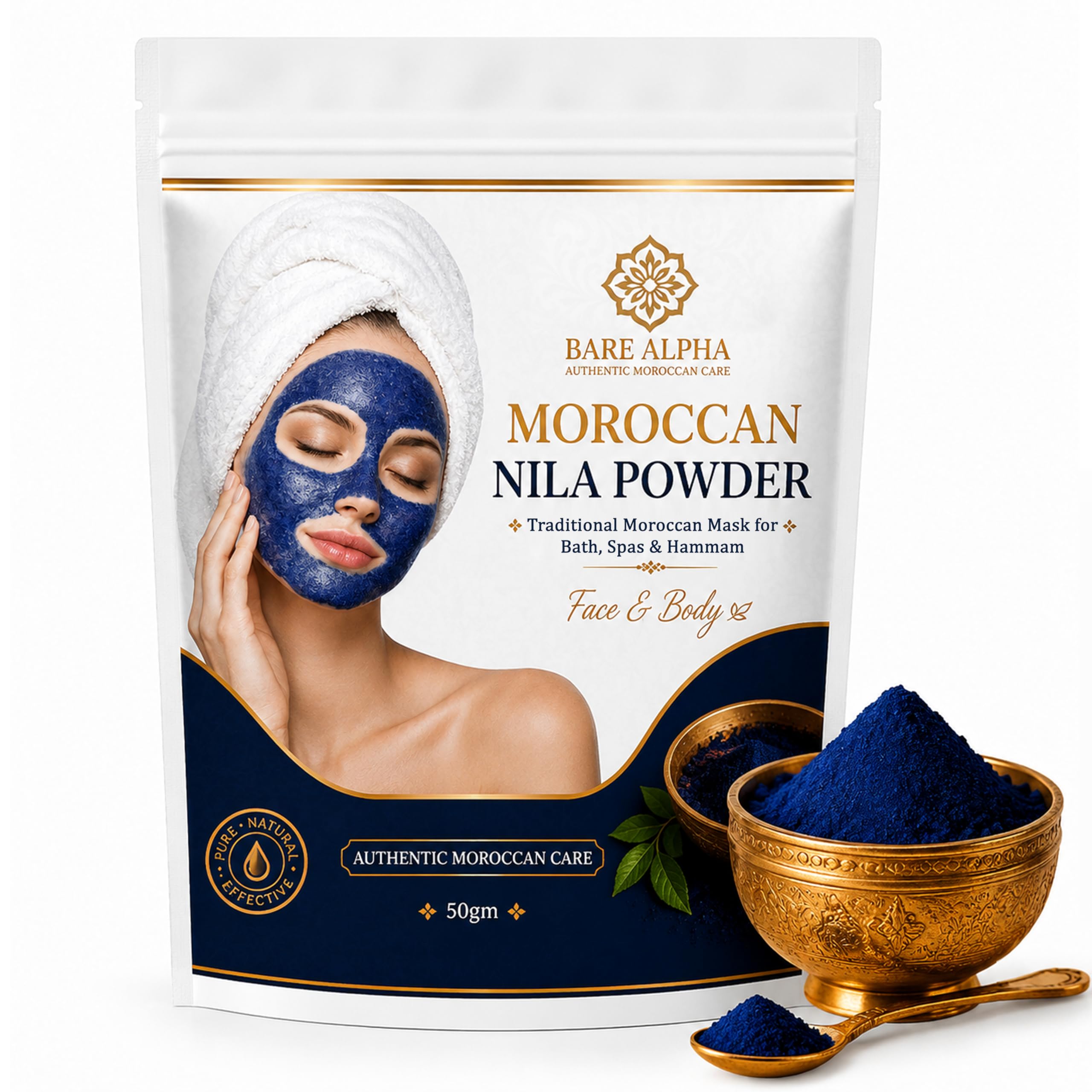 BAREALPHA Natural Nila Powder Moroccan Blue 50g