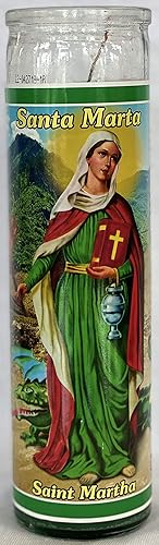Santa Marta - Velas de cristal sin perfume, 8 pulgadas, velas devocionales