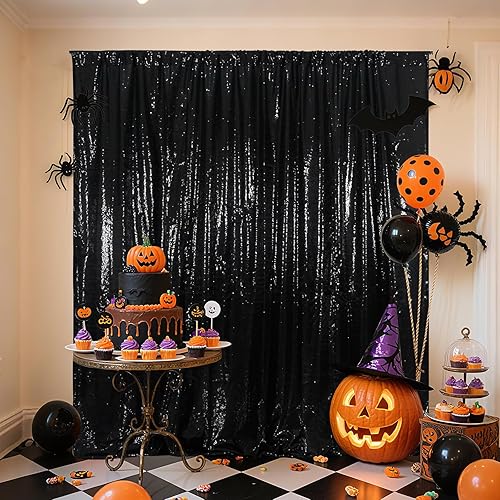 Miniatura 6 de Poise3EHome Cortina de fondo de lentejuelas rojas de 2 x 8 pies, cortinas de fondo de lentejuelas gruesas con brillantina, telón de fondo de