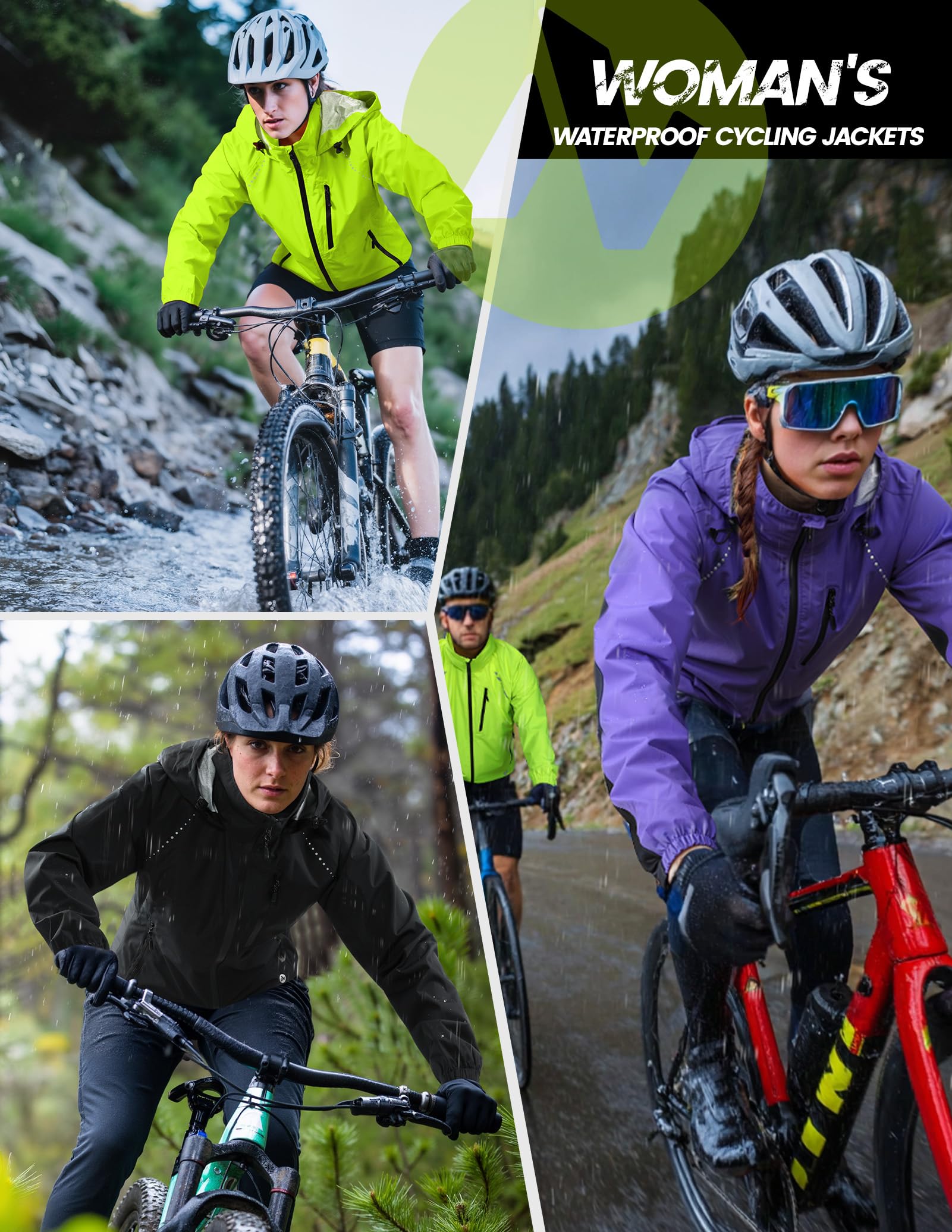 Nepest Veste de pluie de vélo pour femme - Veste de pluie pour femme - Ultra légère - Course à pied - 6 poches - UPF 50+ - Pliable - Respirant